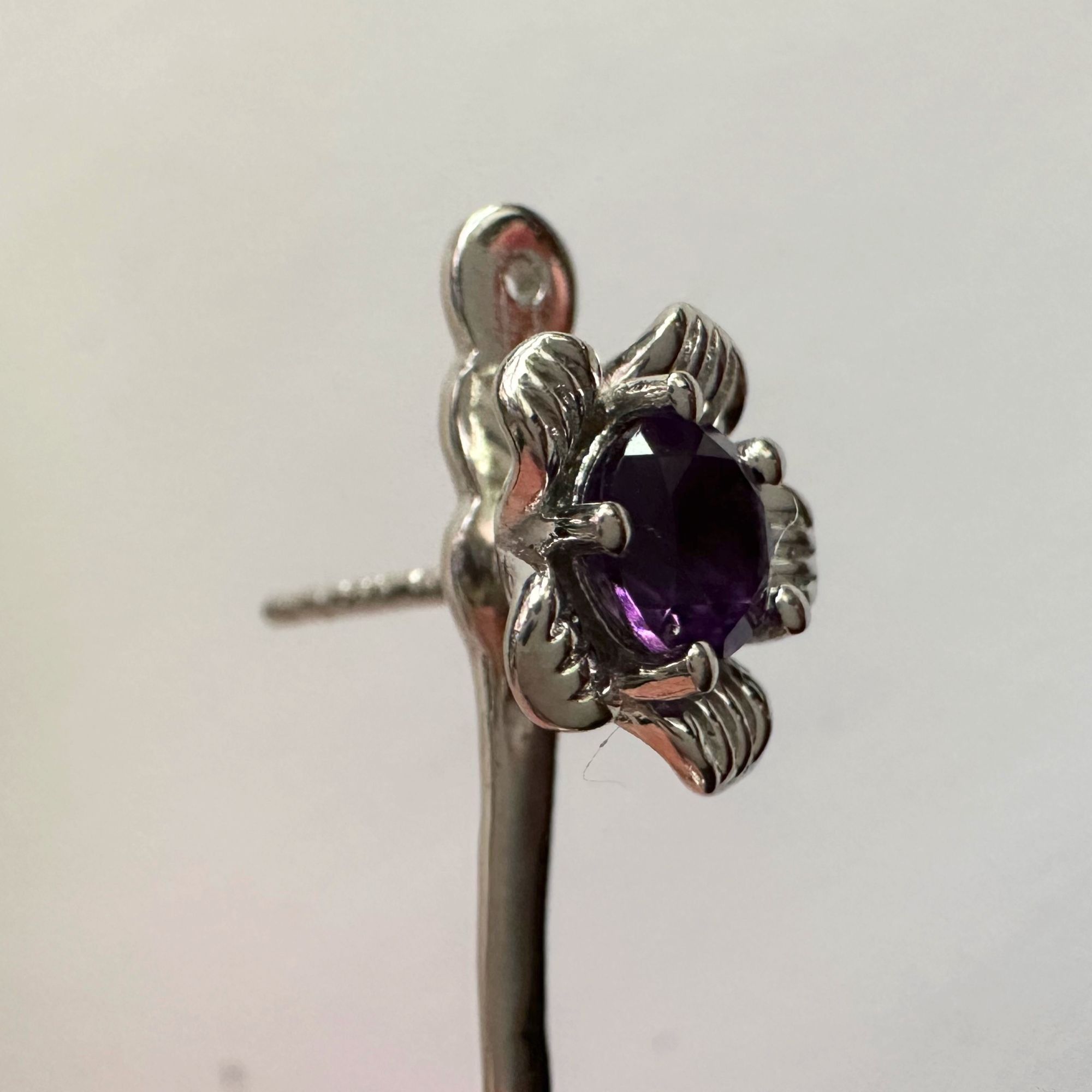 Other Amethyst Flower Stud Earrings with Beautiul (Removable) Rain Size ONE SIZE - 13 Thumbnail
