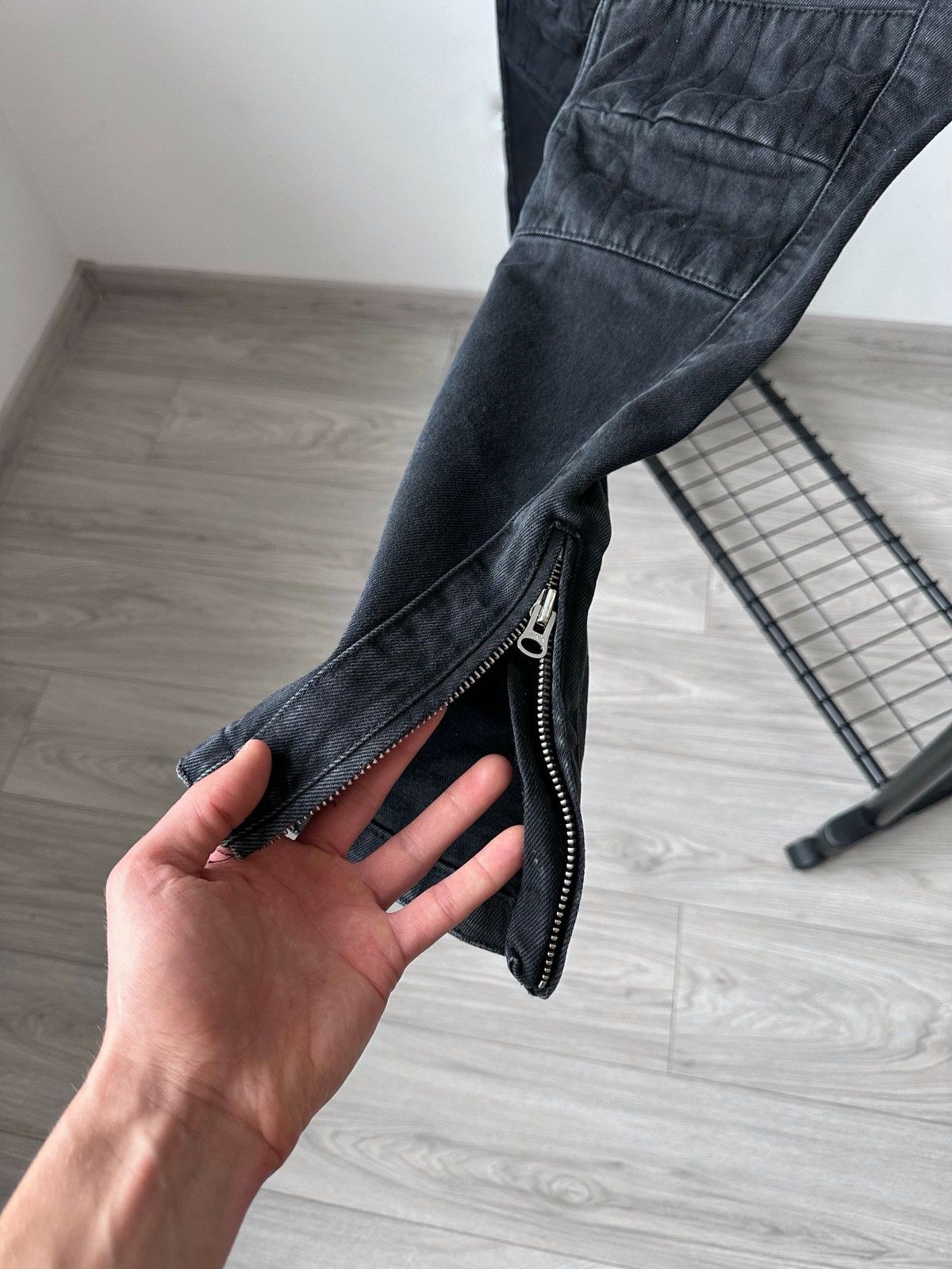 H&M × Isabel Marant FW13 Isabel Marant x H&M Black Washed Denim Biker Jeans Size US 36 / EU 52 - 10 Thumbnail