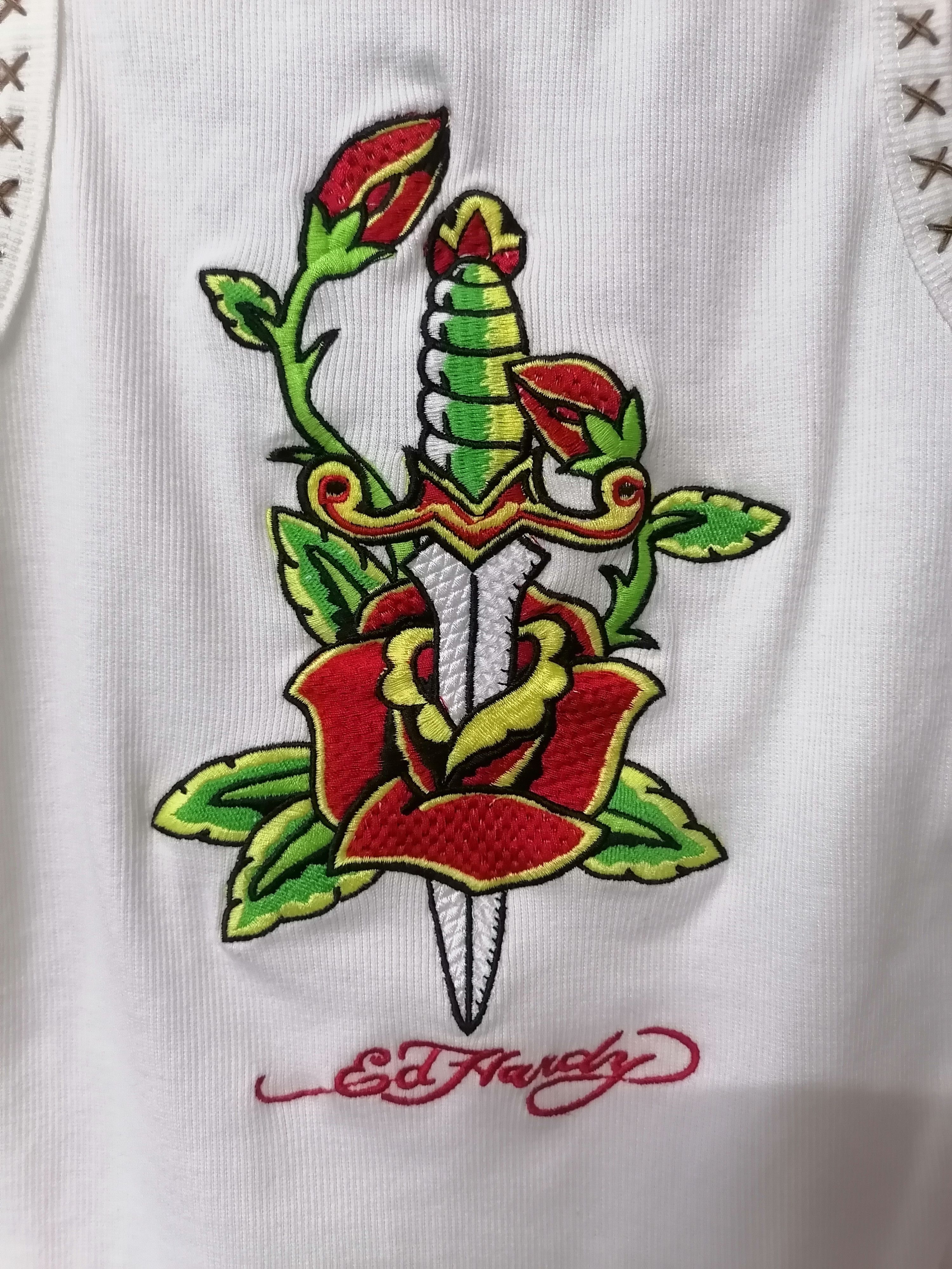 Ed Hardy Don Ed Hardy Dagger Rose Tank Tops Size M / US 6-8 / IT 42-44 - 2 Thumbnail
