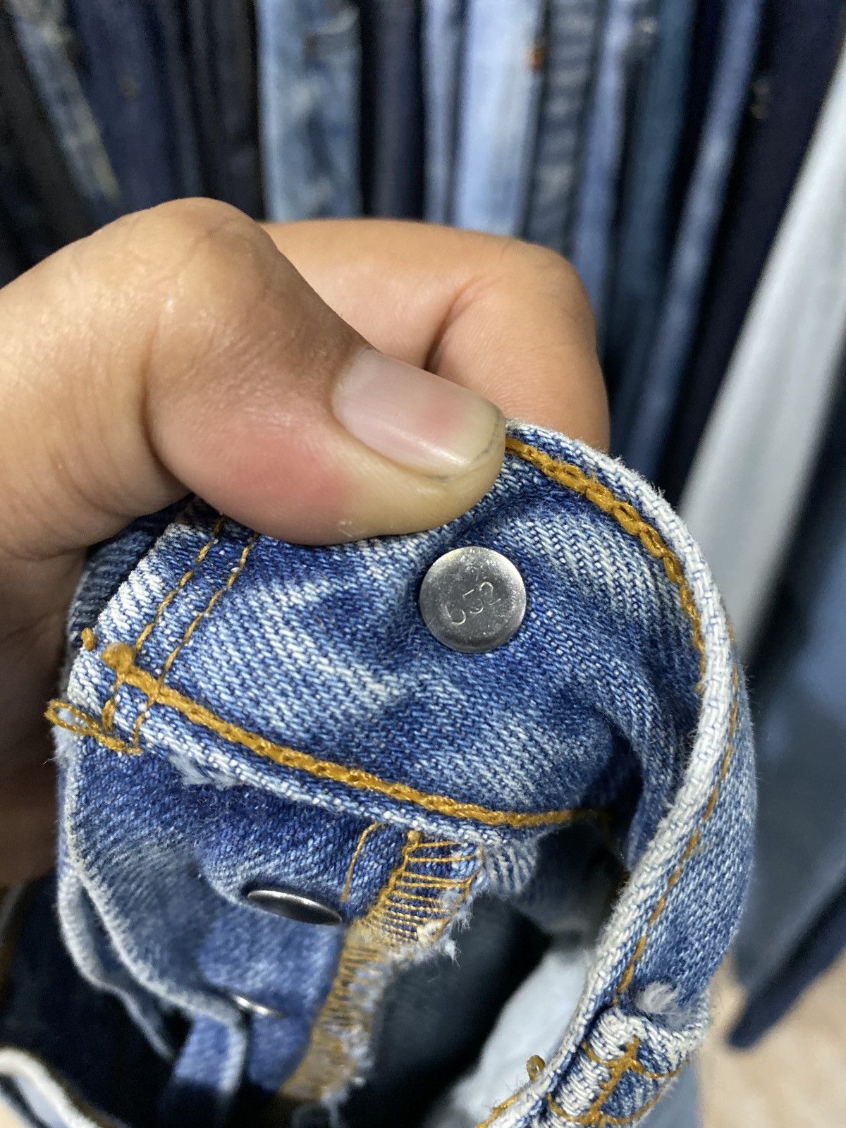 Levi's Levis denim jeans vintage selvedge 90’s distressed Size US 30 / EU 46 - 9 Thumbnail
