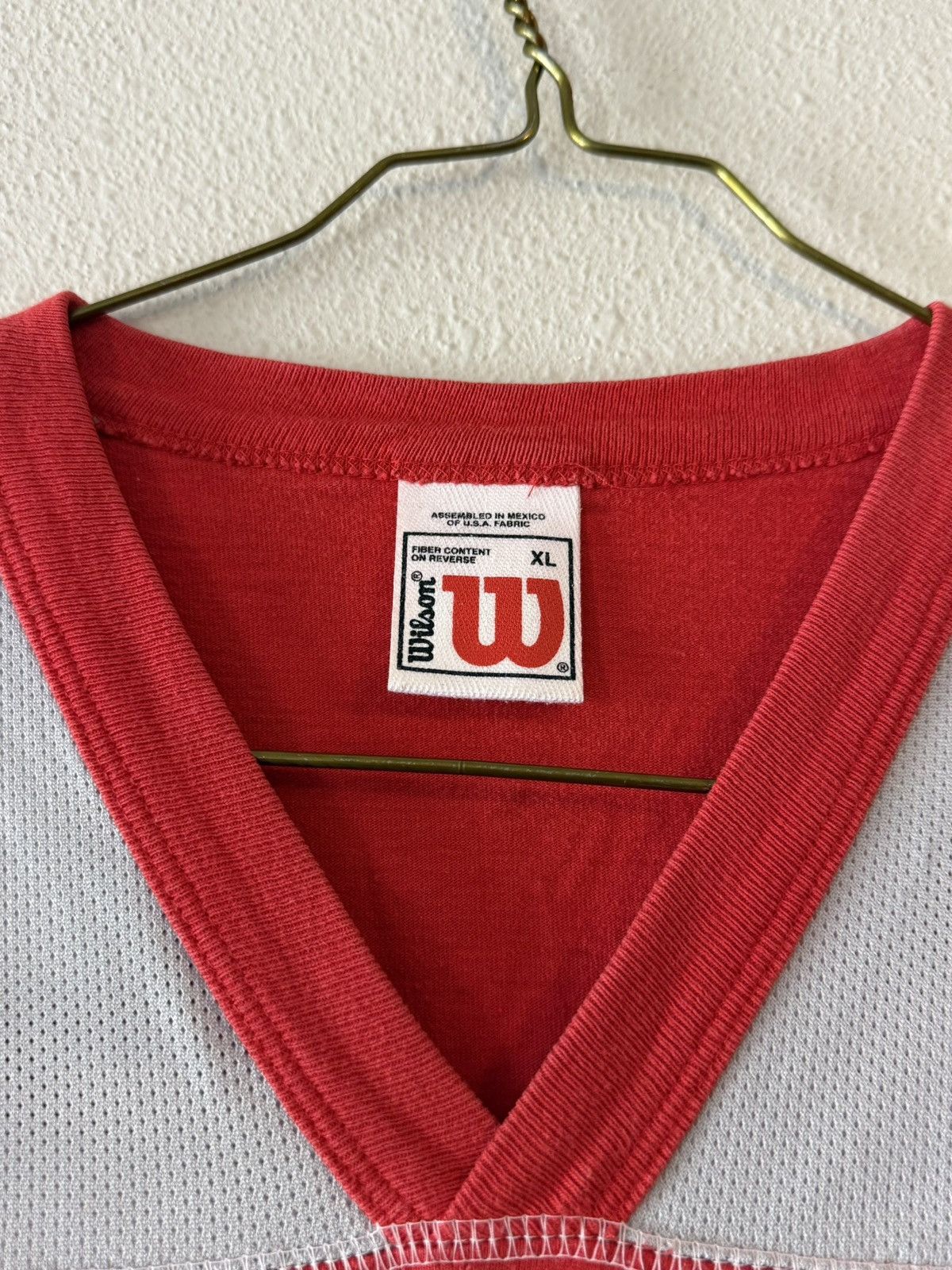 Wilson vtg 90s red property of wilson athletic co jersey shirt xl Size US XL / EU 56 / 4 - 2 Thumbnail