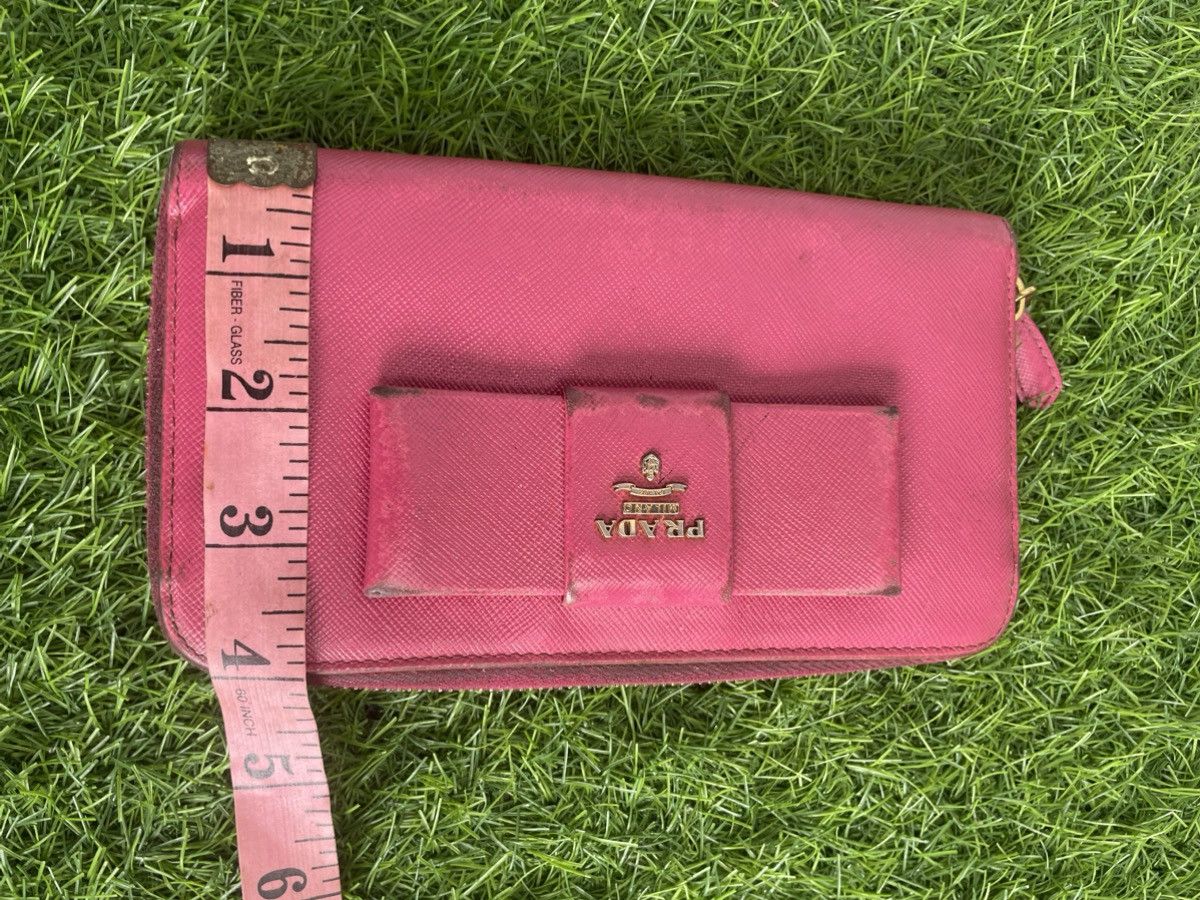 Prada PRADA Zip Around Long Wallet Fiocco Ribbon Saffiano Leather Size ONE SIZE - 15 Thumbnail