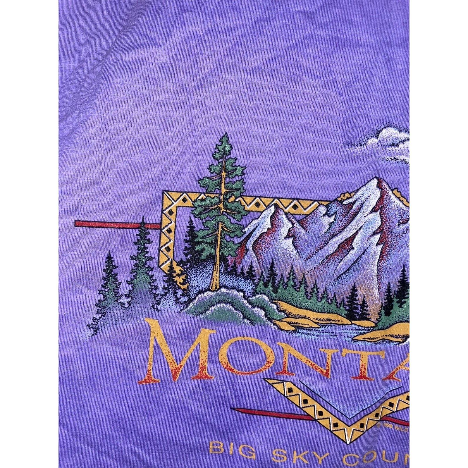 Jerzees Vintage Jerzees Montana Shirt Big Sky Country Tee VTG 90s L Size US L / EU 52-54 / 3 - 3 Thumbnail