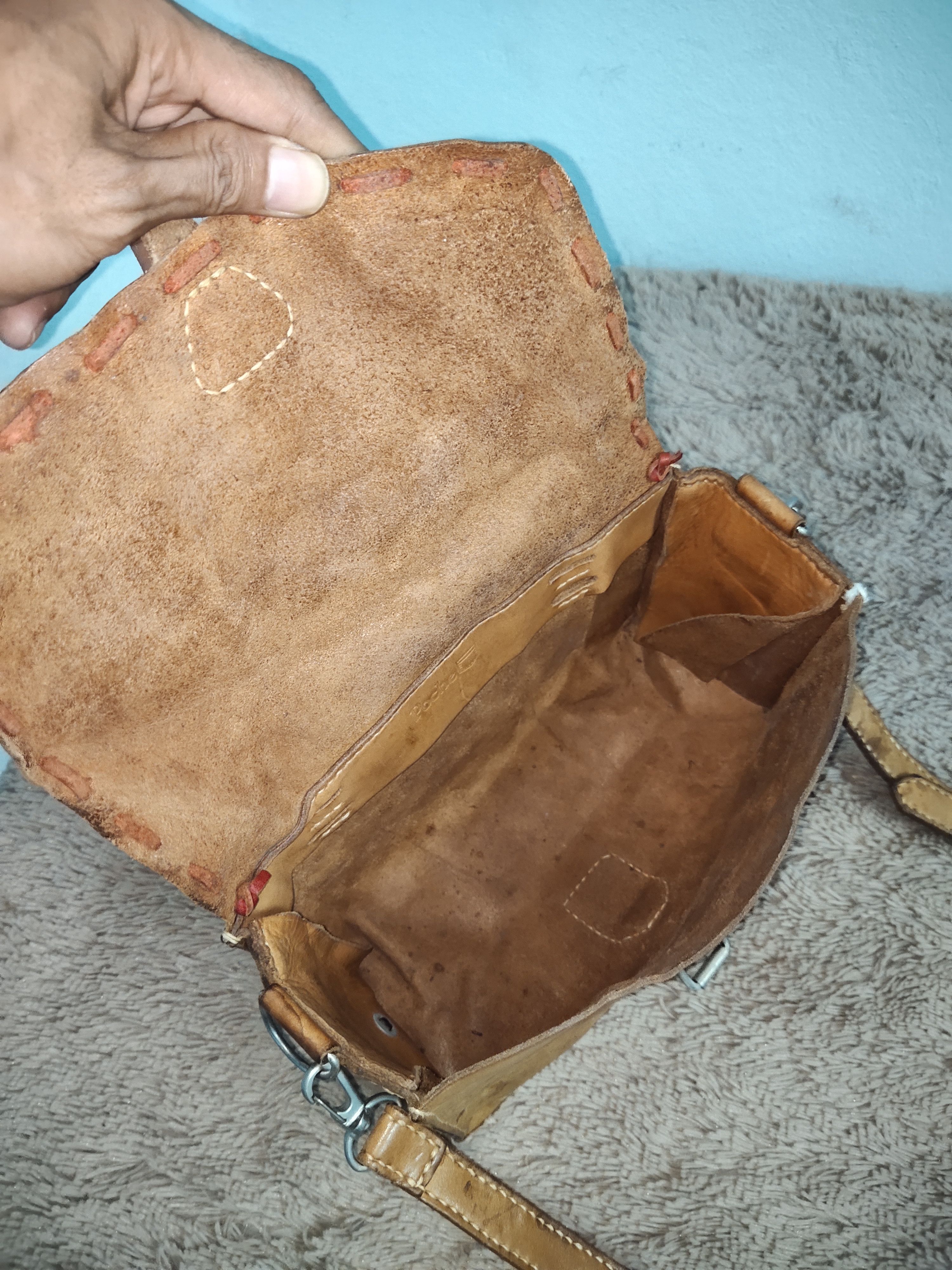 Genuine Leather × Vintage Vintage Poche Boho Leather Bag Size ONE SIZE - 8 Thumbnail