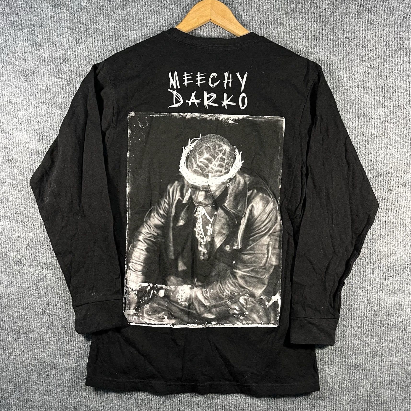 Vintage Meechy Darko Gothic Luxury Long Sleeve Shirt Mens M Black Cotton Crew Neck Gothic Regular Graphic Print Vintage? None. Size US M / EU 48-50 / 2 - 2 Thumbnail