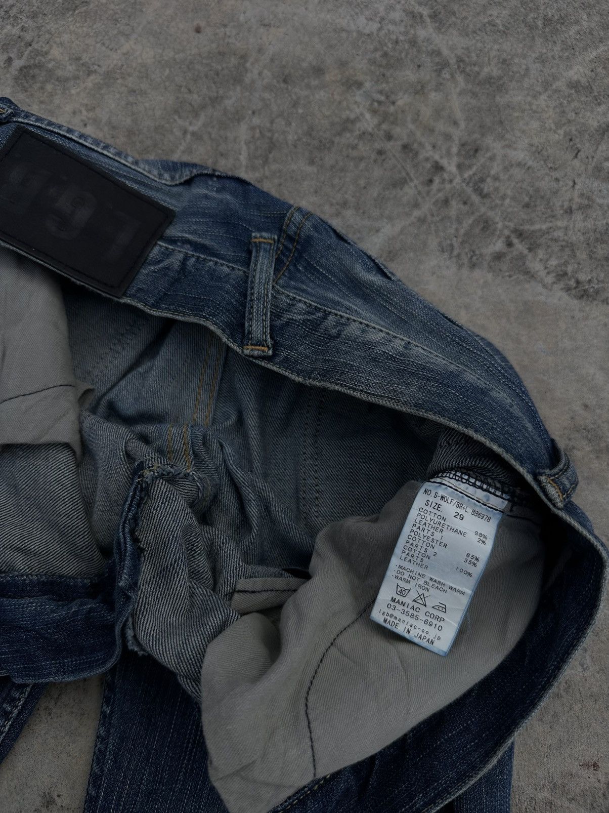 Le Grande Bleu (L.G.B.) 2000s Rare L.G.B. Leather Patch Cross Denim Size US 32 / EU 48 - 6 Thumbnail