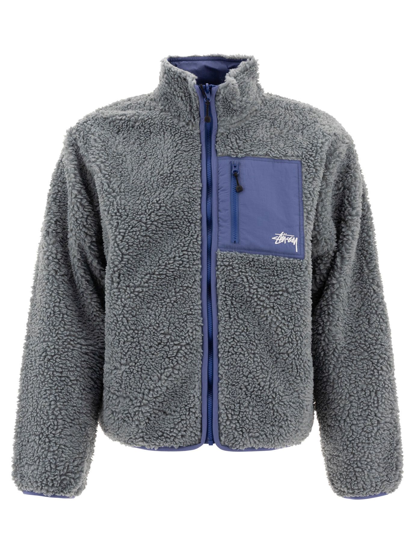 Stussy Stussy 8 Ball Sherpa Reversible Jacket in Green Size
