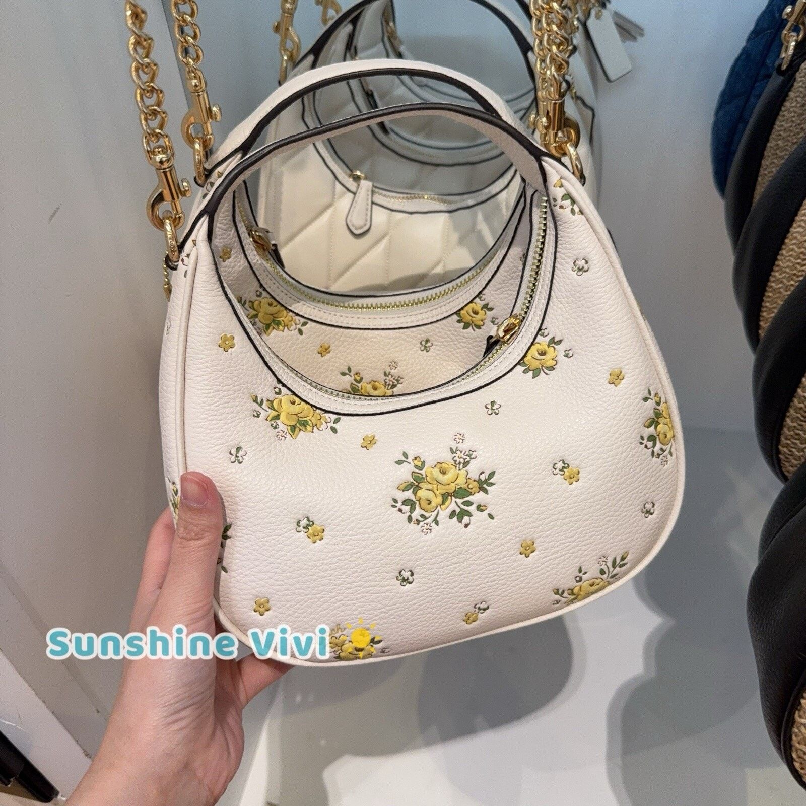 NWT Coach Carmen Mini Crossbody Bag With Floral Print Cak90, Women's
