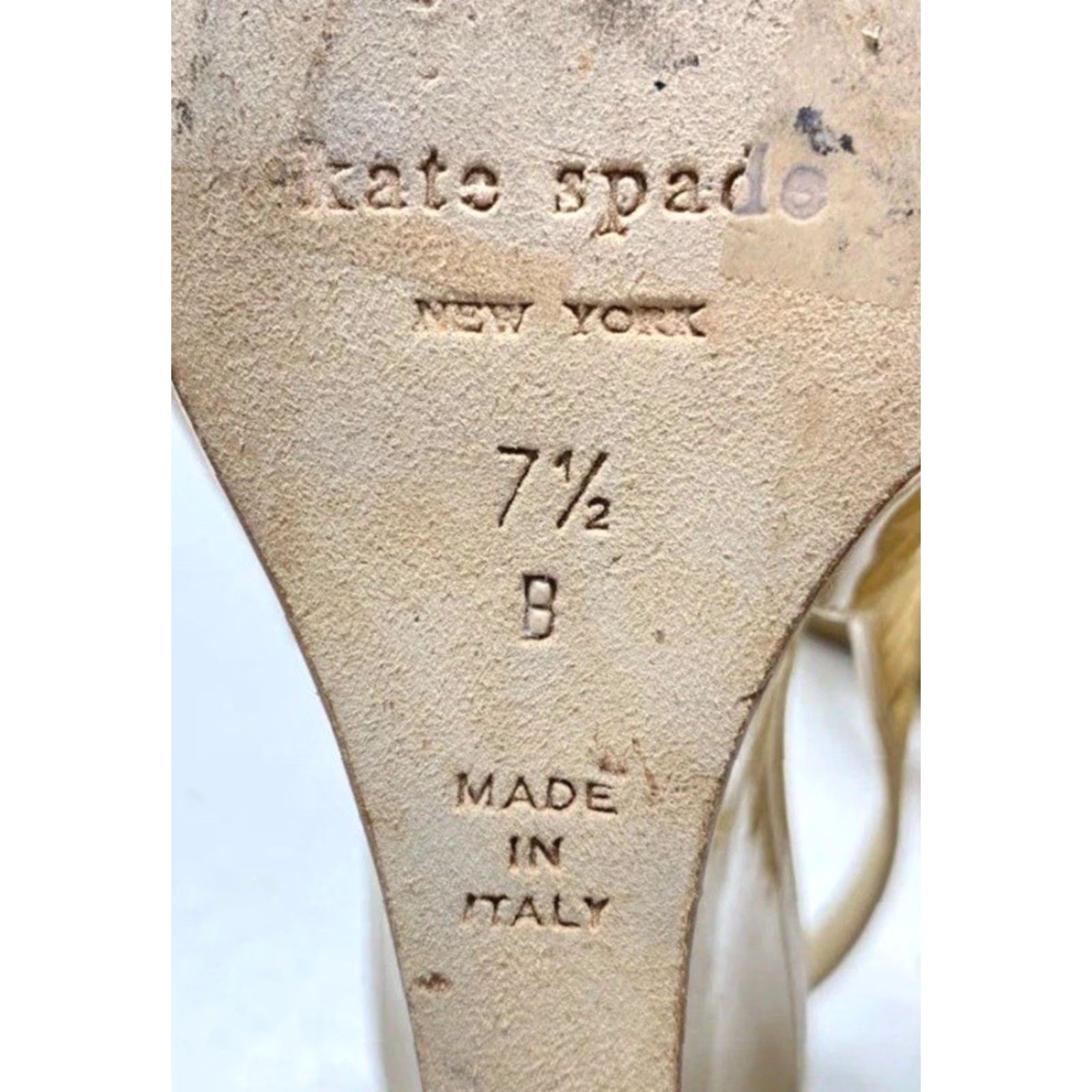 Vintage VINTAGE Women’s Kate Spade Mustard Yellow Patent Leather Slingback Wedge Heels 7.5 Womens Size US 8 / IT 38 - 7 Thumbnail