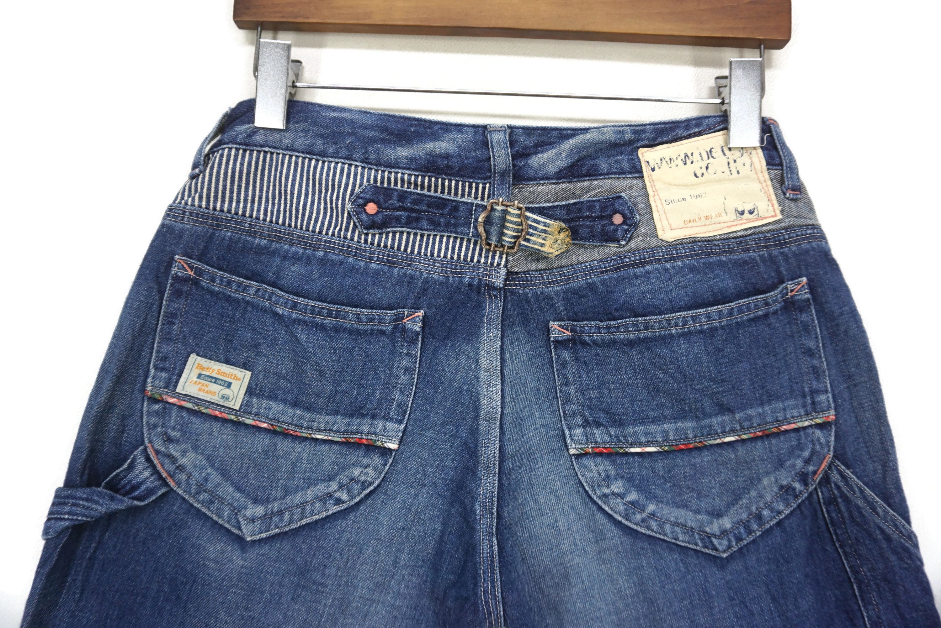 Japanese Brand Betty Smith Jeans fits W30xL30 Linen Blend Carpenter Denim Size 27" / US 4 / IT 40 - 8 Thumbnail