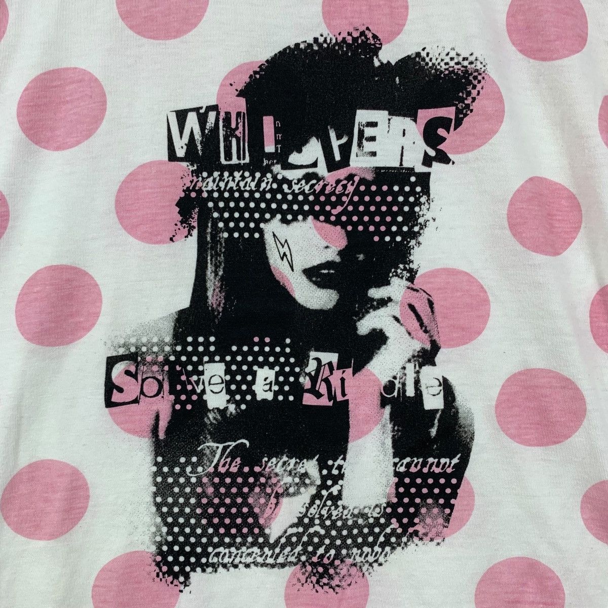 WHISPERS SOLVE A RIDDLE Polkadot Rock Punk Gothic Tshirt