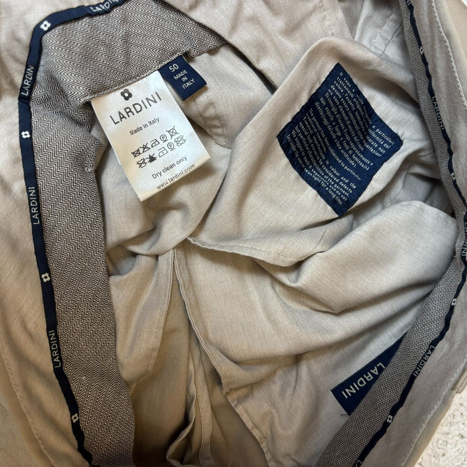 Lardini Lardini Men's Pants Sz 50 IT Beige Cotton Blend Chino Trouse Size US 40 / EU 56 - 4 Thumbnail