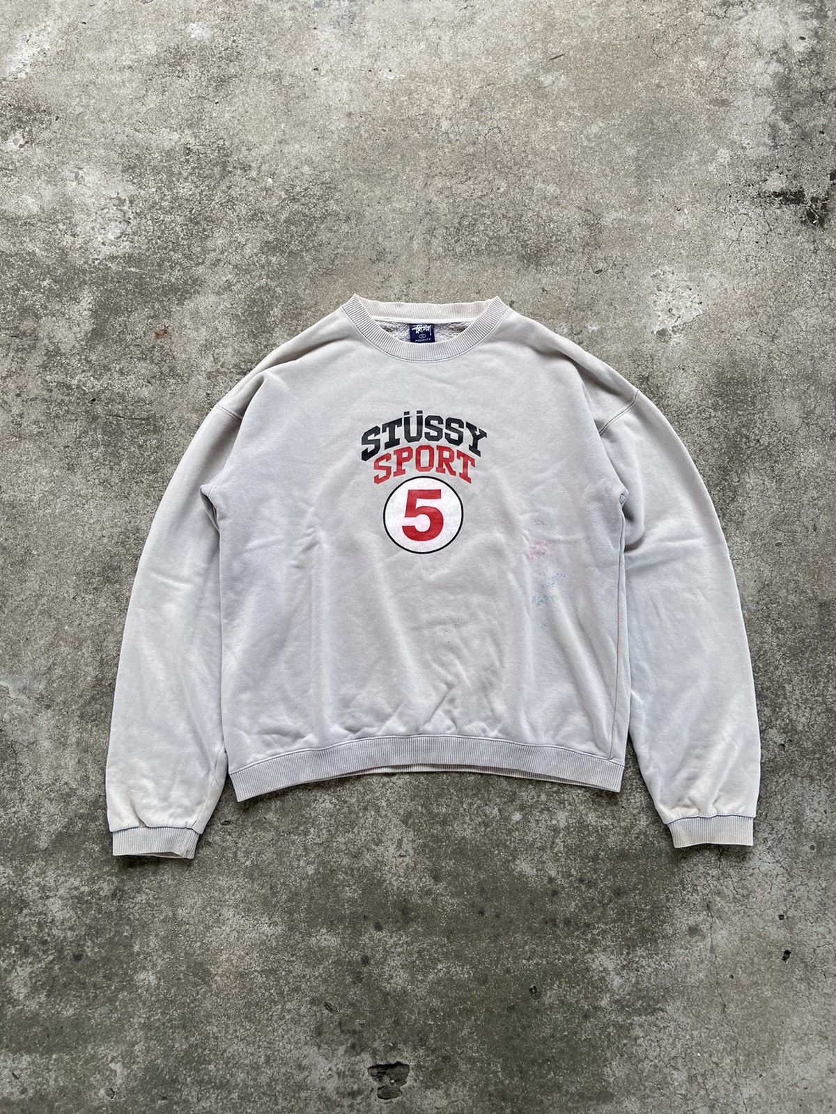 Stussy × Vintage Vintage Stussy Sport Boxy Fit Sweatshirts Size US L / EU 52-54 / 3 - 1 Thumbnail