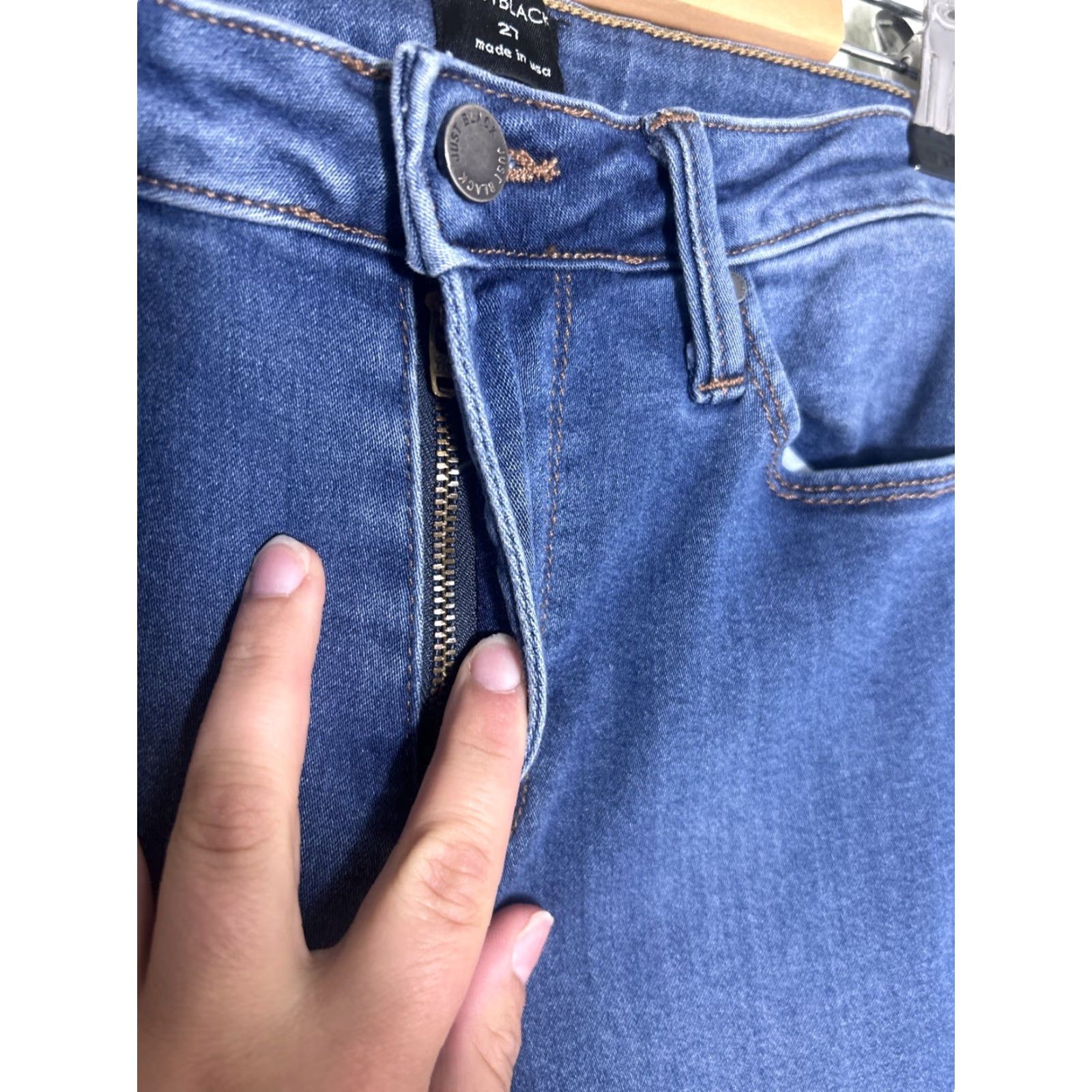 Vintage JUST BLACK Jeans Skinny Women 27 Medium Black 27x31 Size 27" / US 4 / IT 40 - 6 Thumbnail