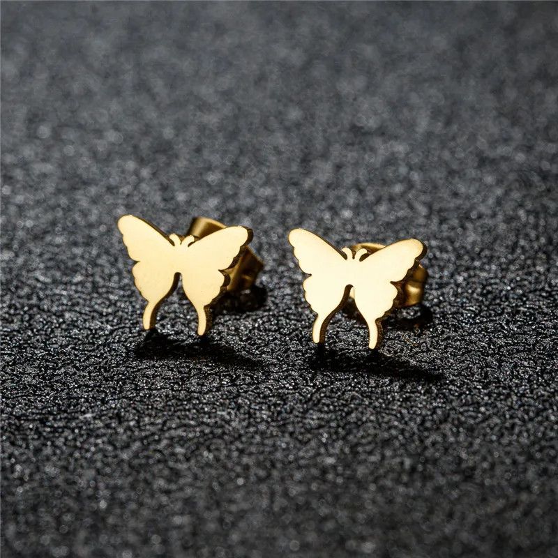 Jewelry Mini Butterfly Stud Earrings Charm Earring Gift Size ONE SIZE - 1 Preview