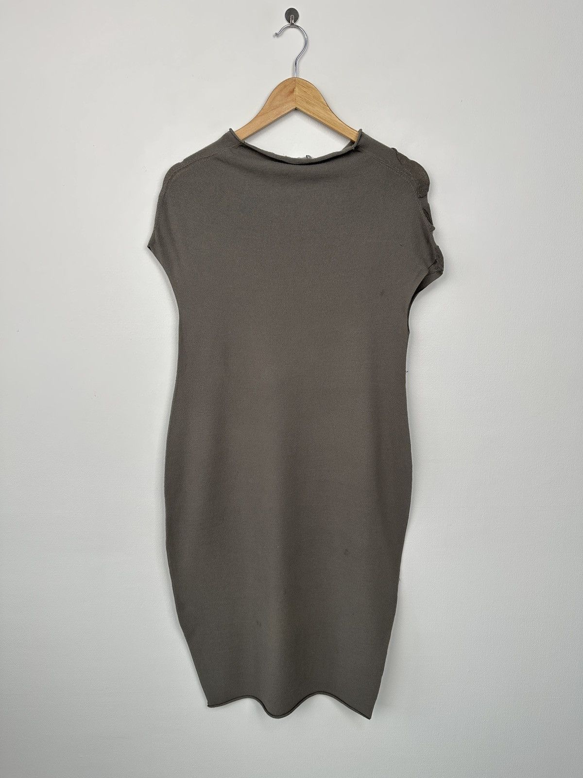 Sarah Pacini SARAH PACINI Grey Taupe Sleeveless Midi Dress Mesh Detail Size S / US 4 / IT 40 - 2 Thumbnail