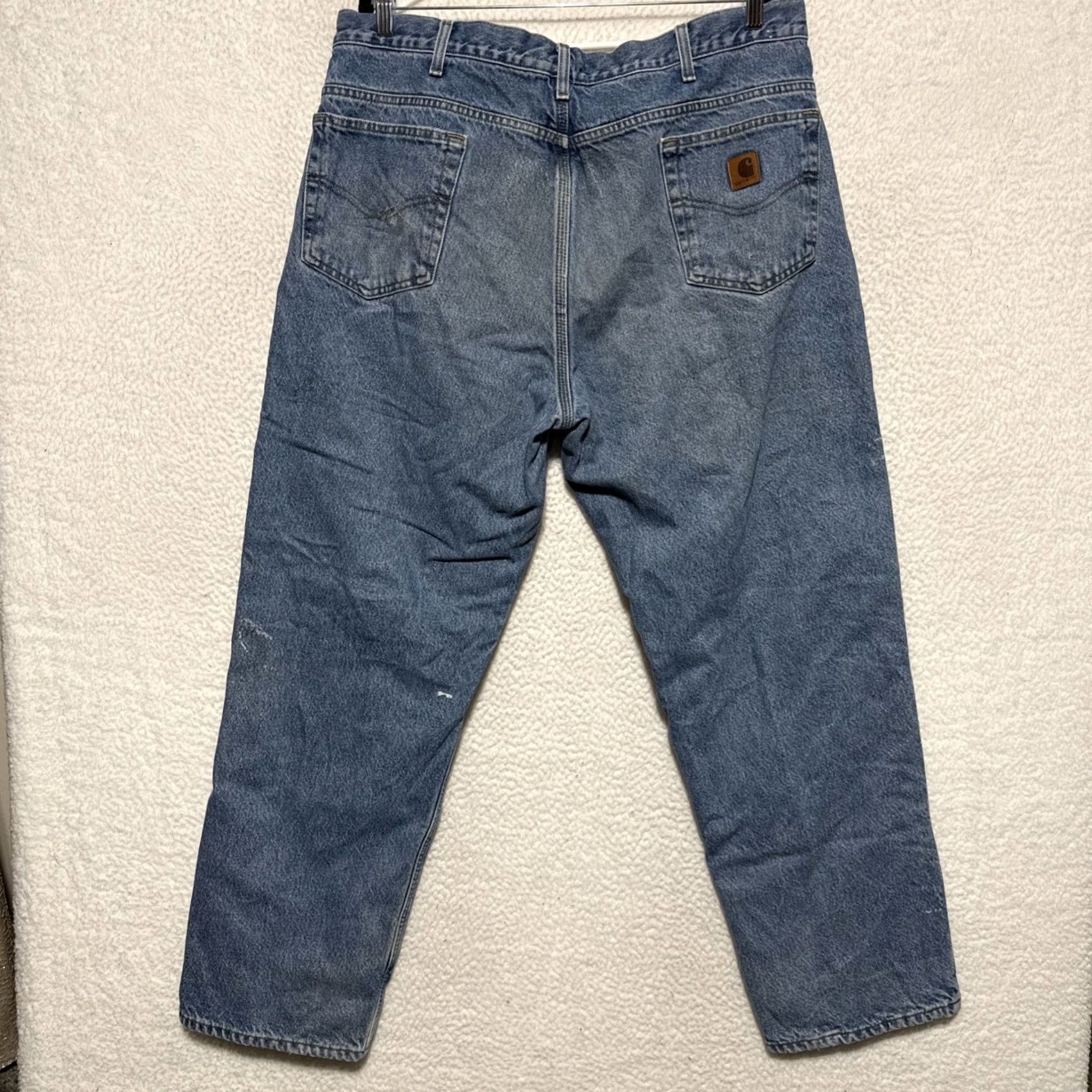 Carhartt CARHARTT Jeans Relaxed Denim 38x31 5-Pocket Lined Plaid Blue Men’s Size 38 Inseam 31 Vintage No Size US 38 / EU 54 - 5 Thumbnail