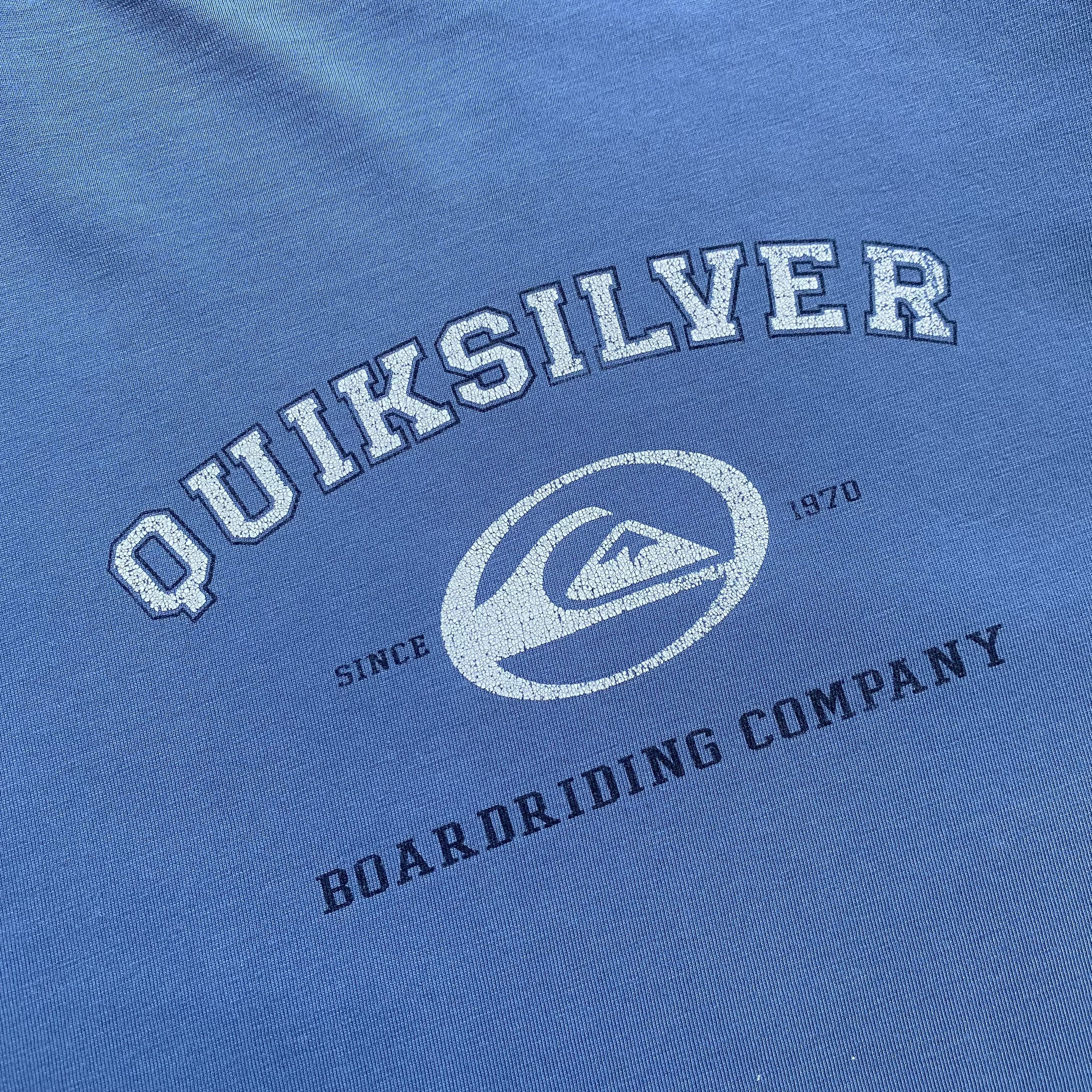 Quiksilver Vintage 90s Faded Quiksilver tee center logo Y2K Blue Size US L / EU 52-54 / 3 - 4 Thumbnail