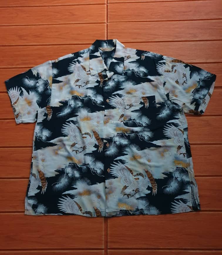 Japanese Brand This men Eagle yakuza style Japanese Hawaiian shirt Size US XL / EU 56 / 4 - 7 Thumbnail