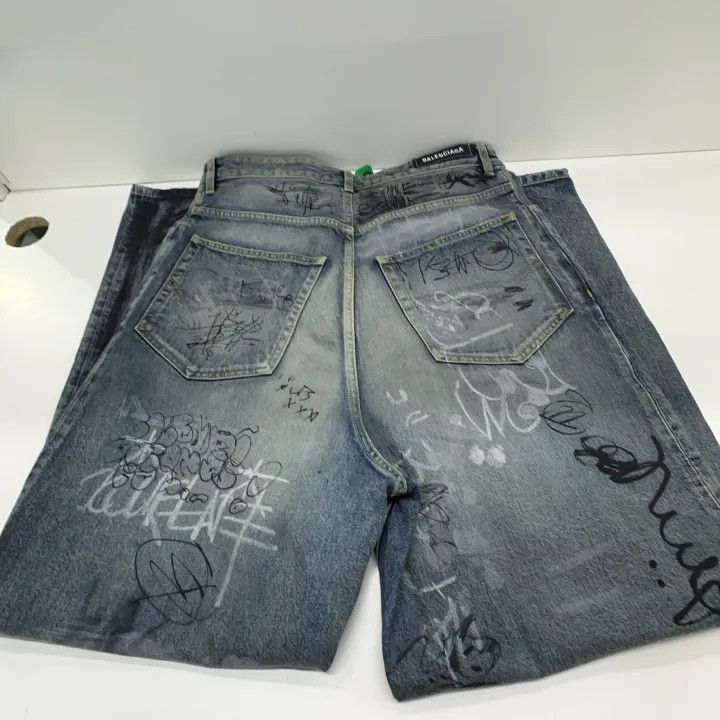 Balenciaga Balenciaga Printed Denim Pants for Men and Women 0079-2507 Size US 26 / EU 42 - 8 Thumbnail