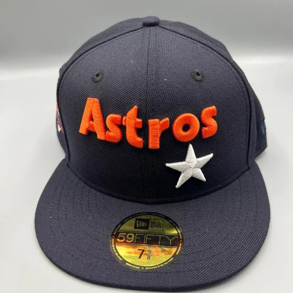 New Era Houston Astros Hat Men 7 5/8 59Fifty New Era Fitted Cap Size ONE SIZE - 2 Thumbnail