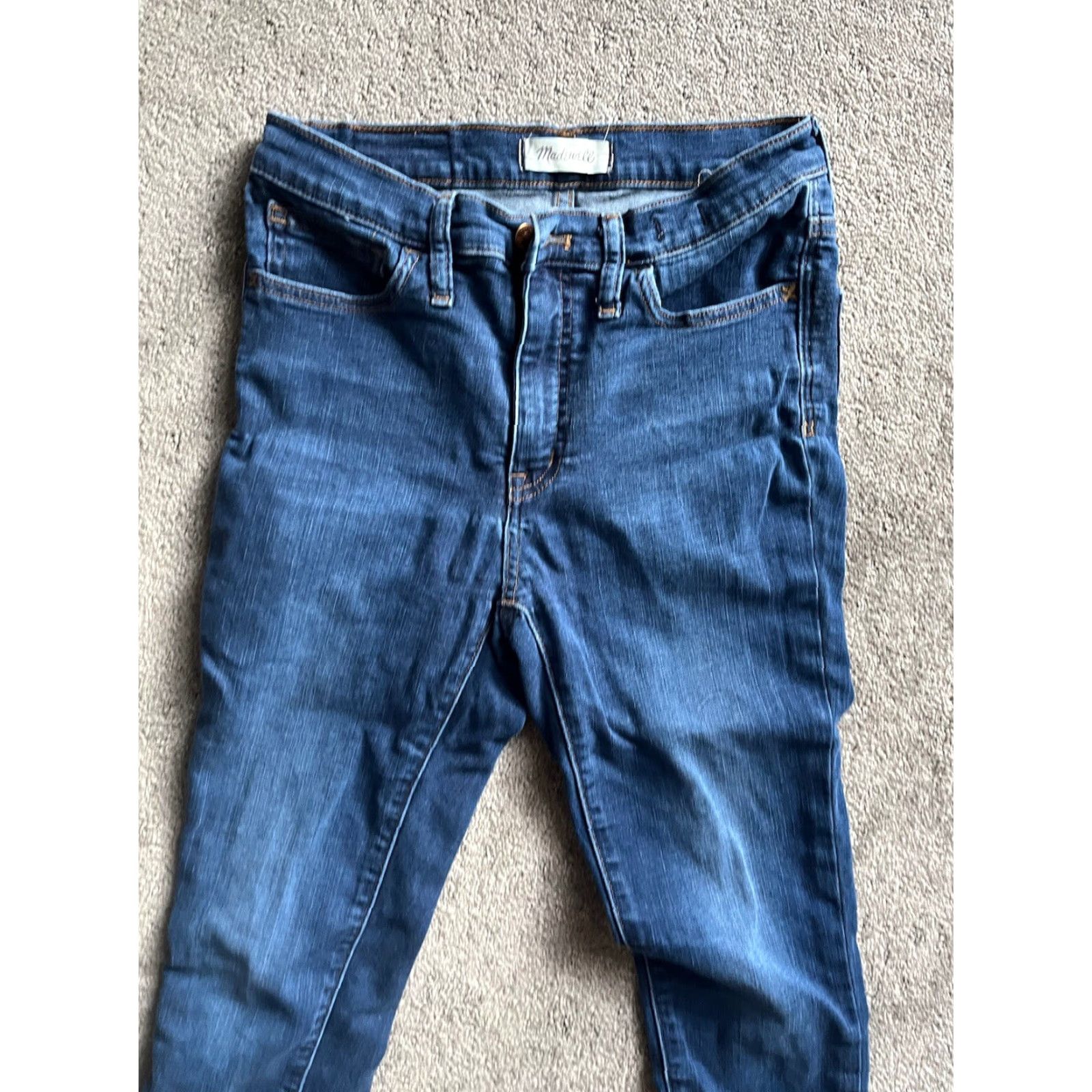 Madewell Madewell Jeans Dark Wash Skinny 9" Mid-Rise Womens Size 27 Casual Collegiate Blue Size 27" / US 4 / IT 40 - 4 Thumbnail