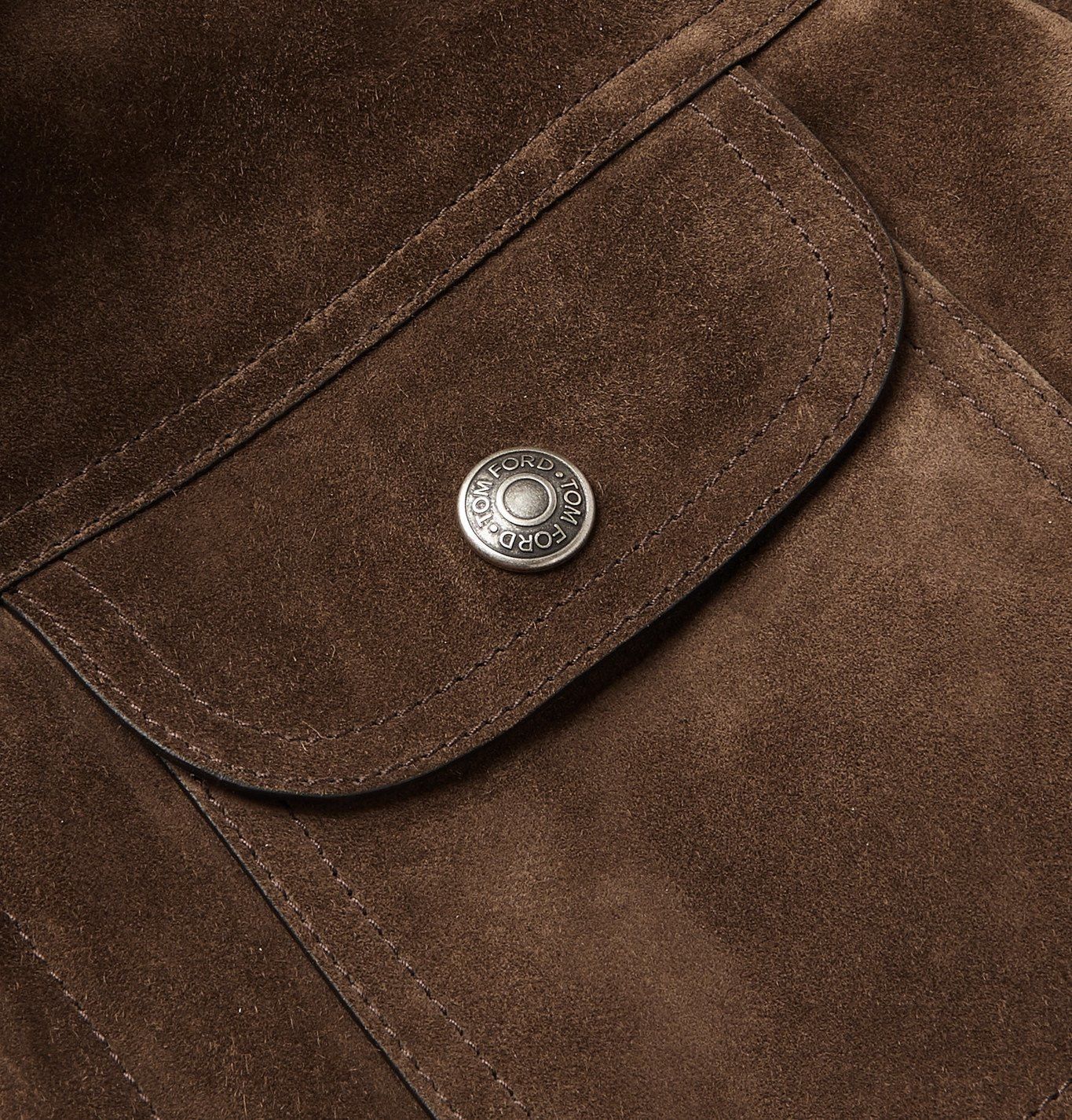 Tom Ford 8350USD Shearling-Trimmed Suede Trucker Jacket - Brown Size US L / EU 52-54 / 3 - 6 Thumbnail