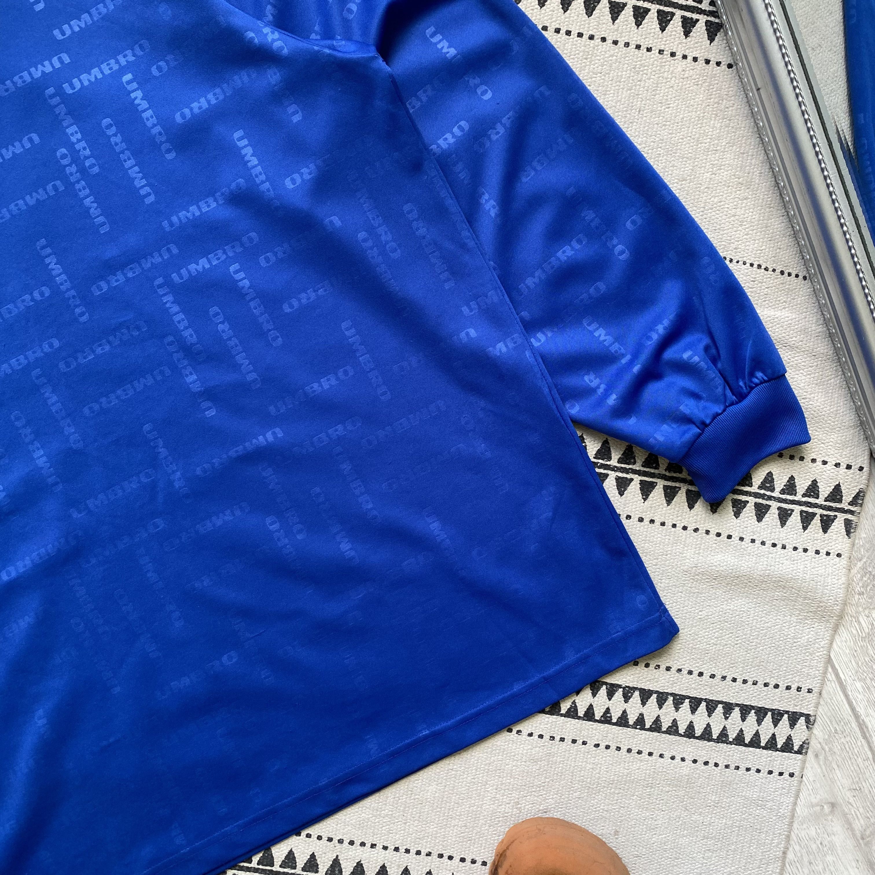 Umbro Vintage 80-90s Umbro jersey polo longsleeve monogram Size US XL / EU 56 / 4 - 3 Thumbnail