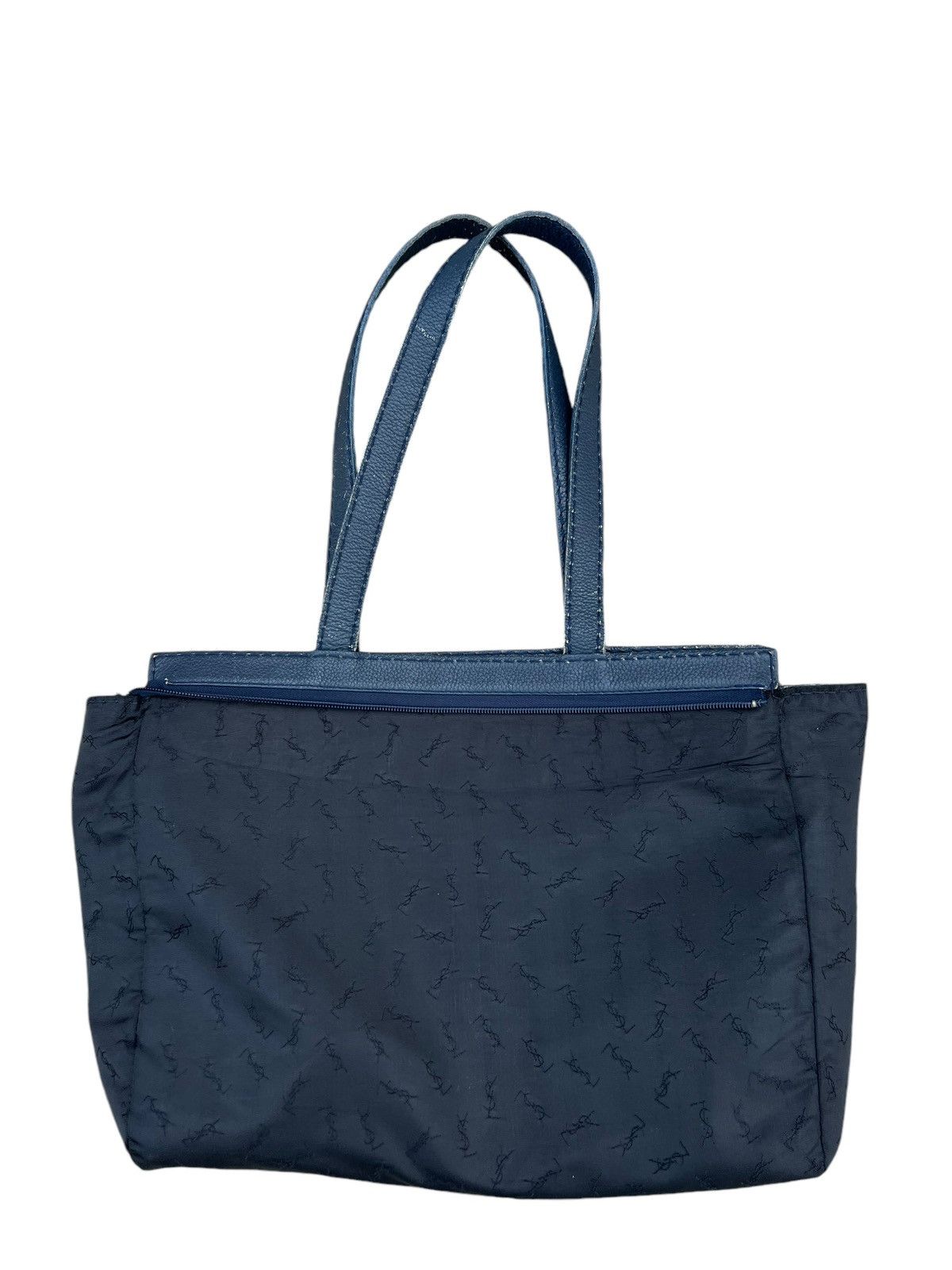 Leather VTG 80s 90s YSL Distress Patina Scratches Leather Tote Bag Size ONE SIZE - 24 Thumbnail