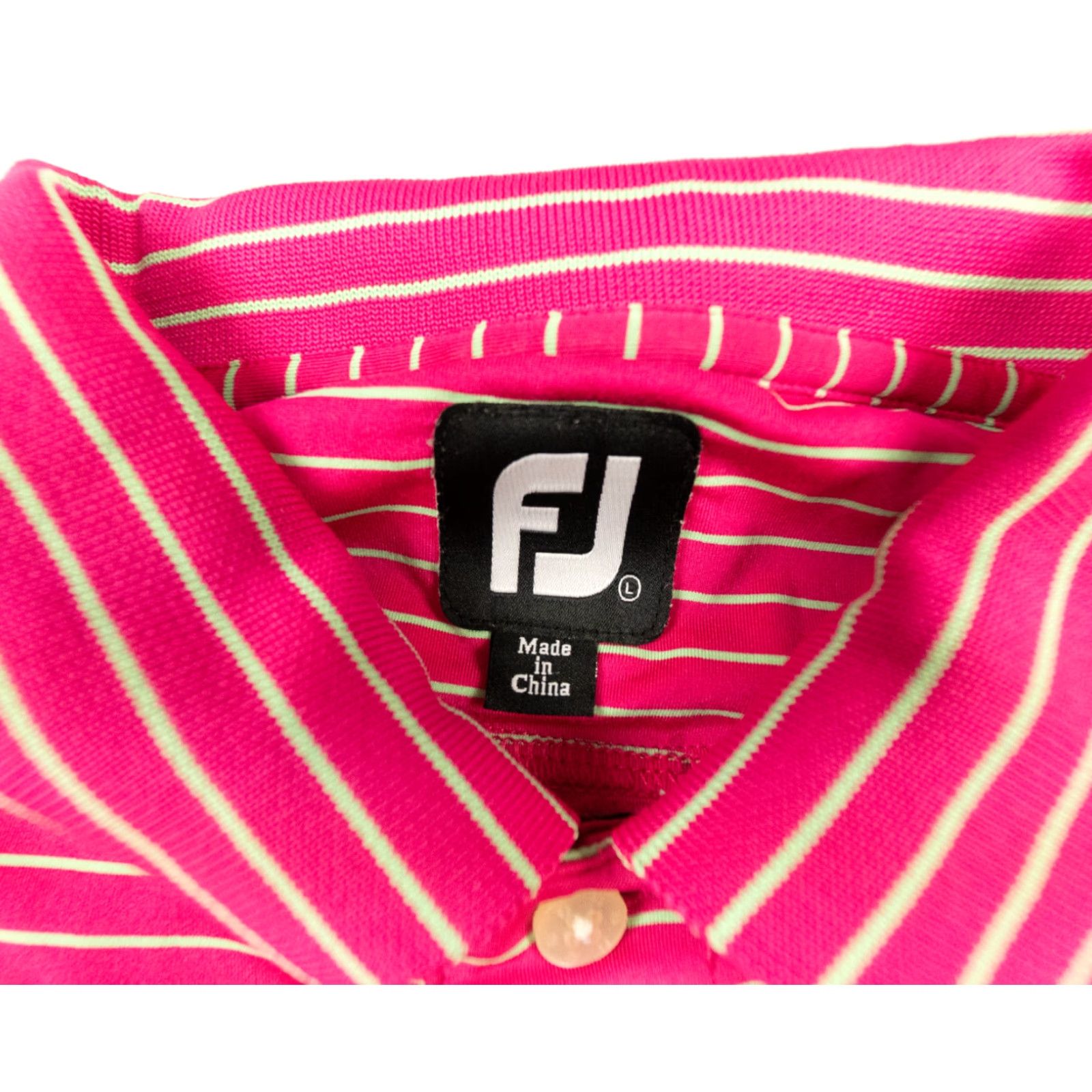 Footjoy FootJoy Polo Shirt Adult Large Pink Short Sleeve Striped Mens Golf Stretch Shirt Size US L / EU 52-54 / 3 - 3 Thumbnail
