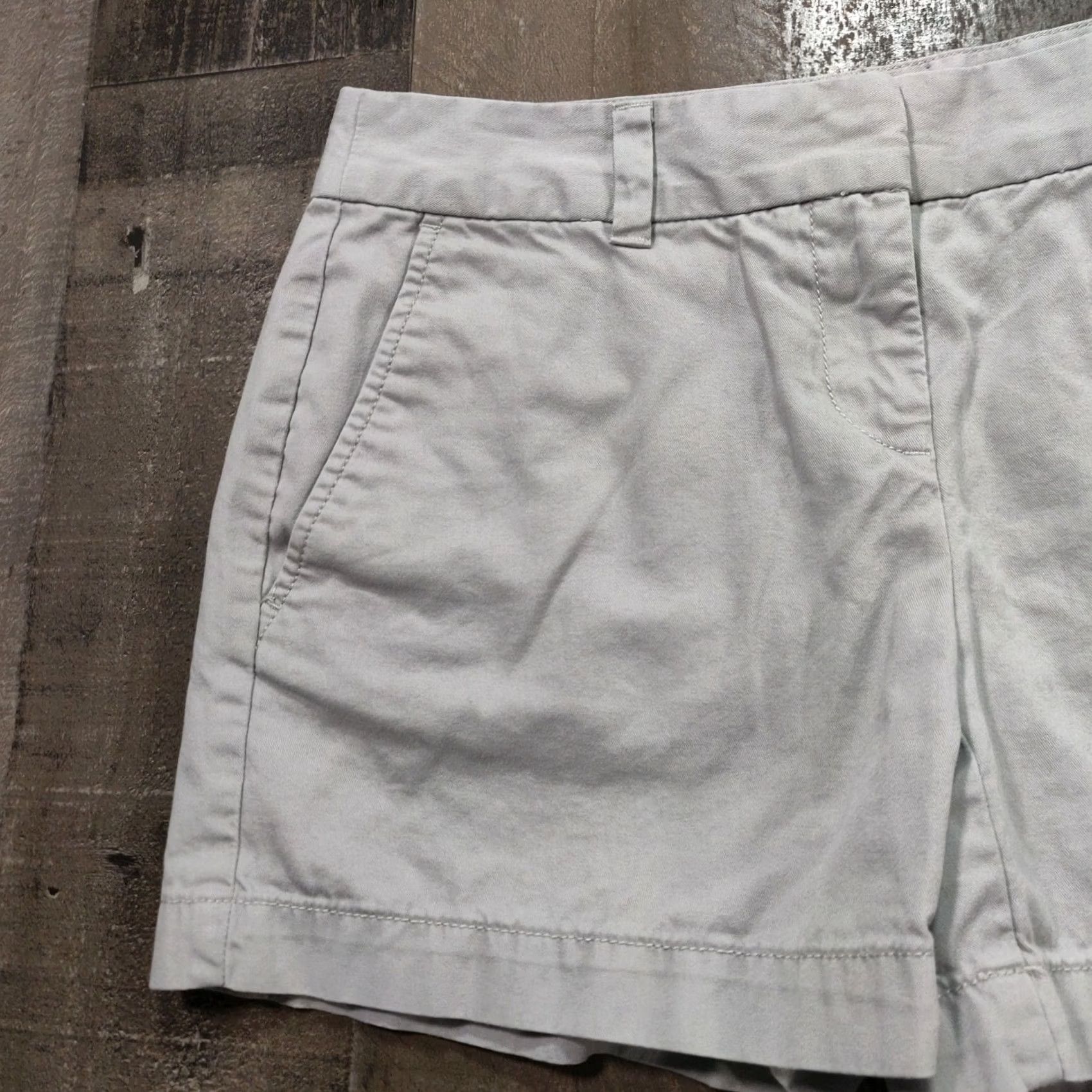 Loft LOFT Chino Shorts Womens Gray 0 Mid-Rise Flat Front Zip Closure Pockets Casual Summer Preppy Clothes Mens? Women Size 29" - 5 Thumbnail