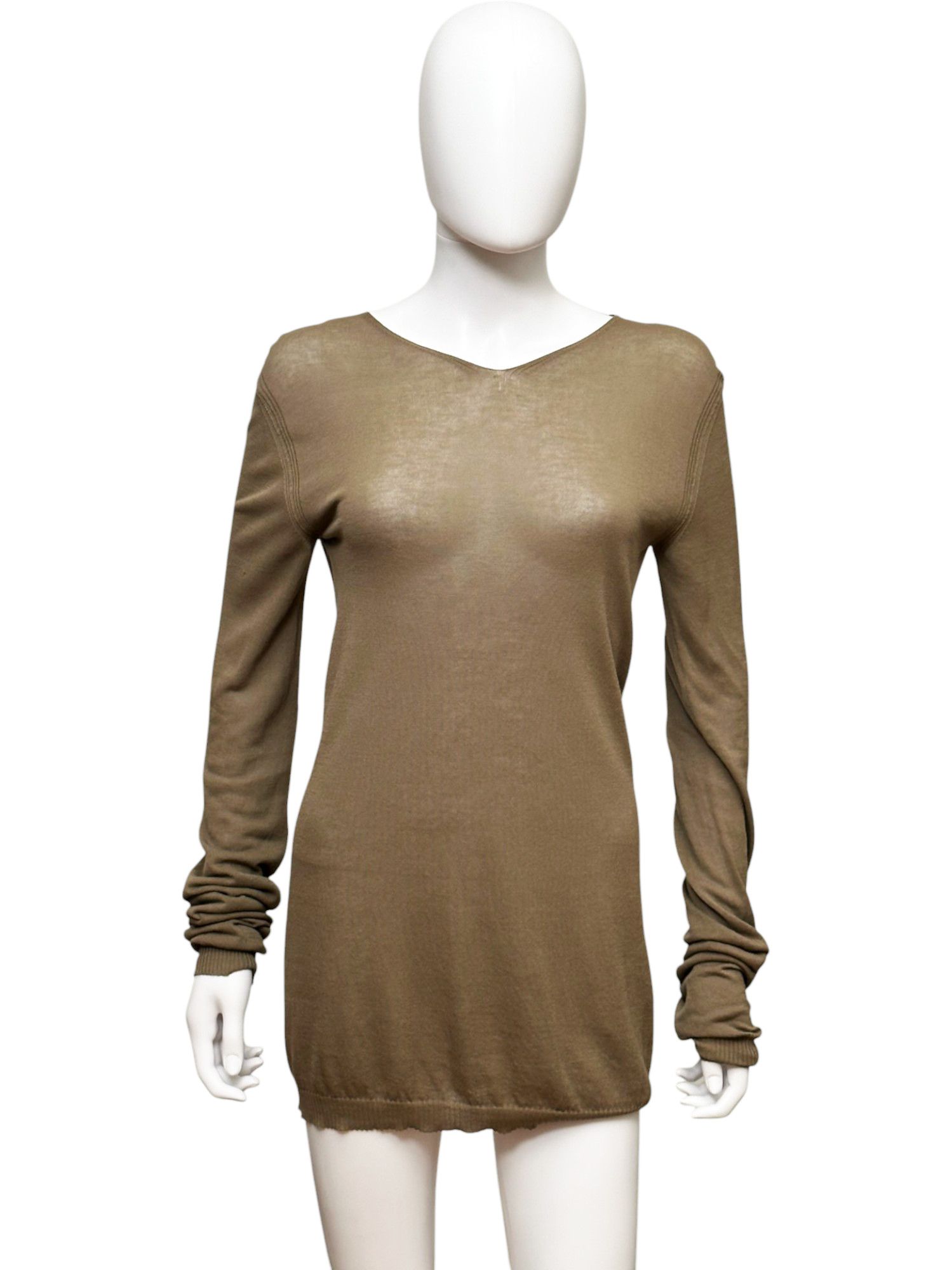 Rick Owens SS2013 Beige Semitransparent Sweater Size US S / EU 44-46 / 1 - 1 Thumbnail
