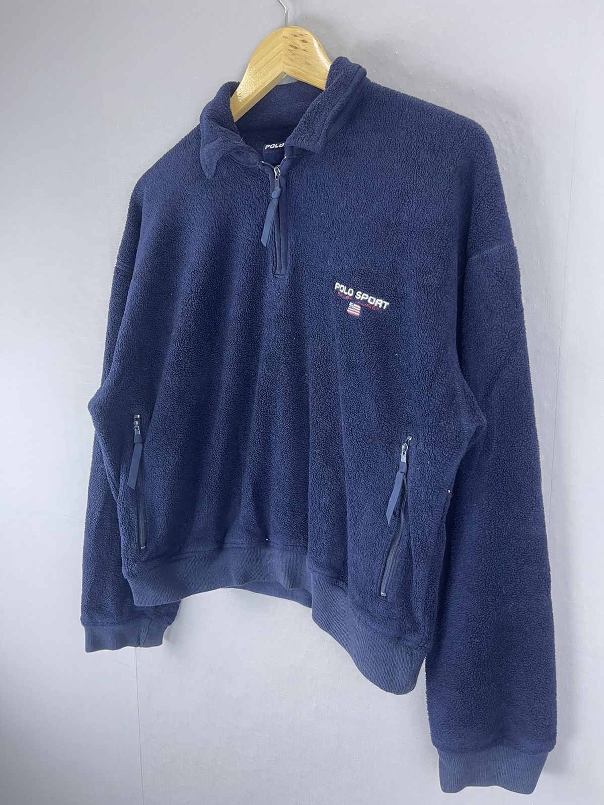 Polo Ralph Lauren × Vintage Vintage 90s Polo Sport Ralph Lauren USA Half Zipper Sweater Size US S / EU 44-46 / 1 - 2 Thumbnail