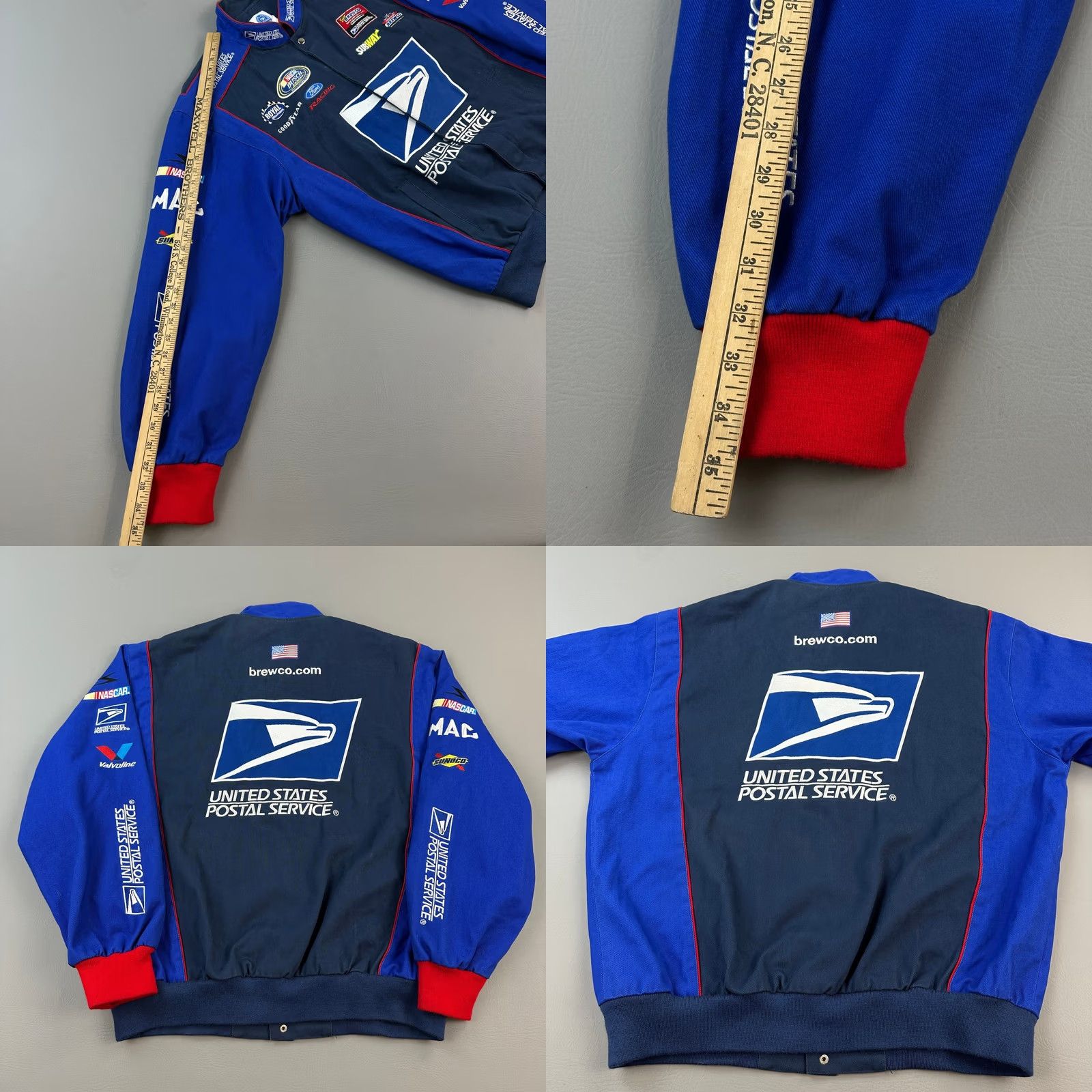 NASCAR VINTAGE USPS Nascar Jacket Mens XL Blue Logo Bomber Jacket Size US XL / EU 56 / 4 - 8 Thumbnail