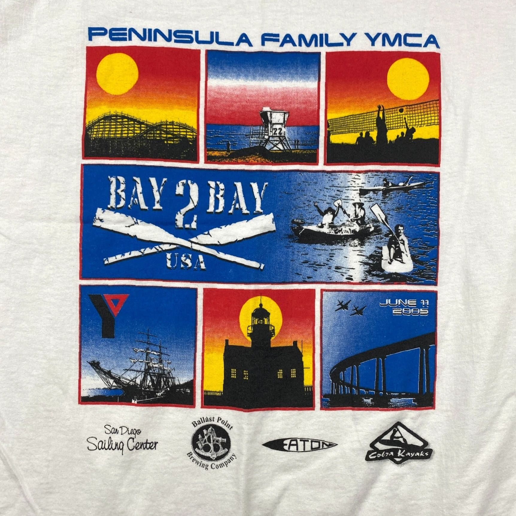 Hanes VINTAGE Hanes YMCA Shirt Mens L Double-Sided White Cotton Blend 2 Bay Logo 90s Y2K Mens Size US L / EU 52-54 / 3 - 3 Thumbnail