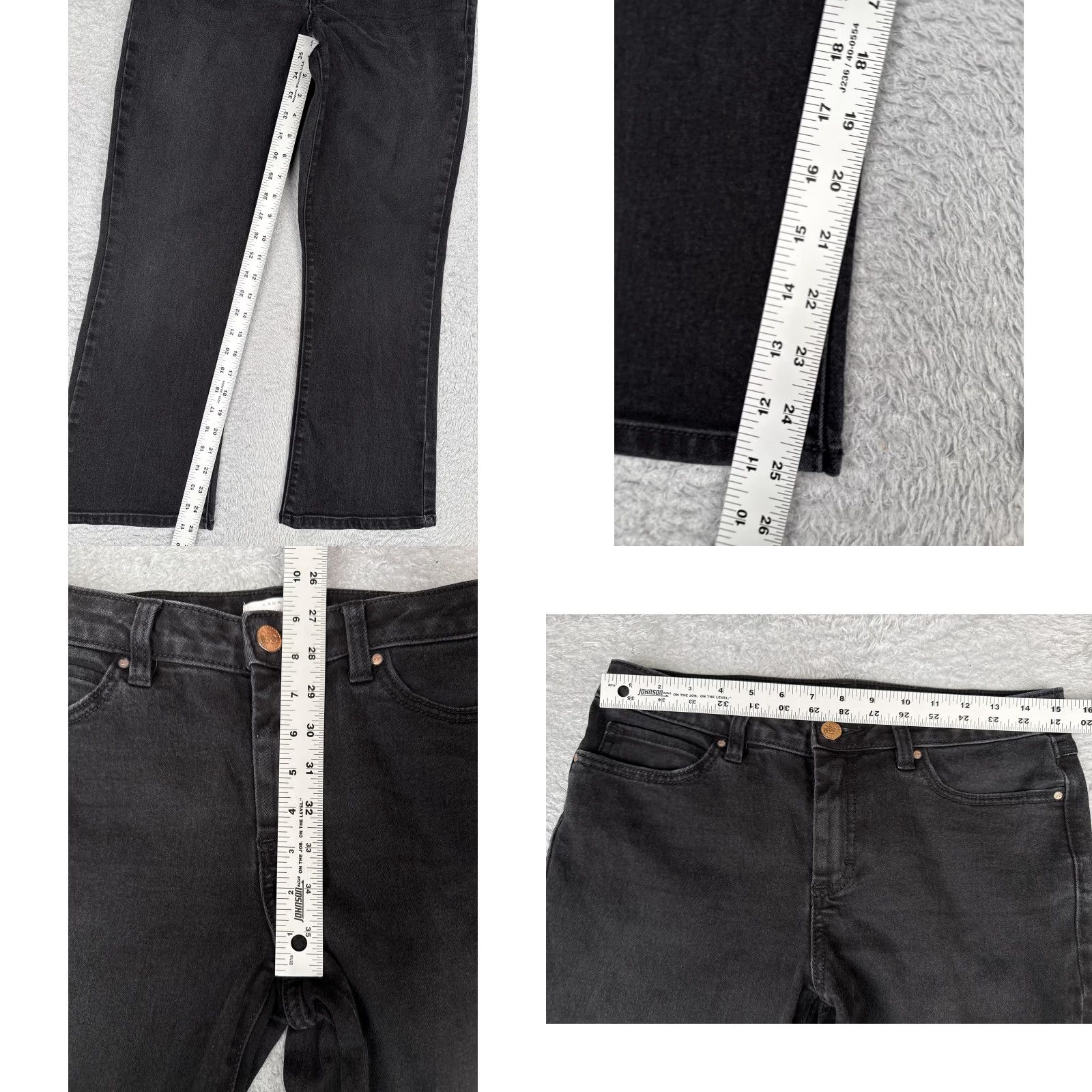 Vintage LC Lauren Conrad Kick Boot Jeans Womens 8 Black Cotton Mid Rise Slim Stretch 30x25 Jeans Size 30" / US 8 / IT 44 - 8 Thumbnail