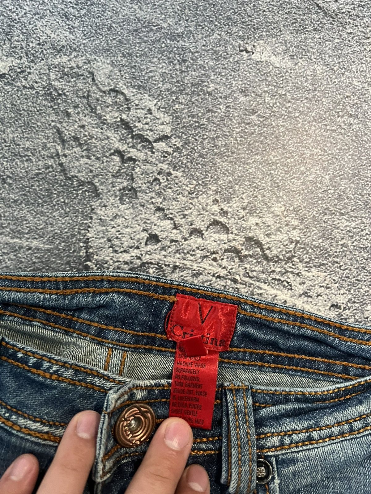 Japanese Brand Japanese Washed Glitter Glamour Slim Jeans Y2K Size US 34 / EU 50 - 5 Thumbnail