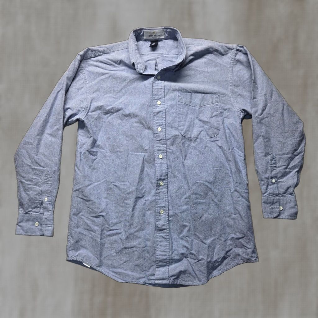 Bill Blass Bill Blass Shirt Adult Men M Medium Blue 100% Cotton Button-Up Long Sleeve Collared Pockets Regular Fit Size US M / EU 48-50 / 2 - 1 Thumbnail