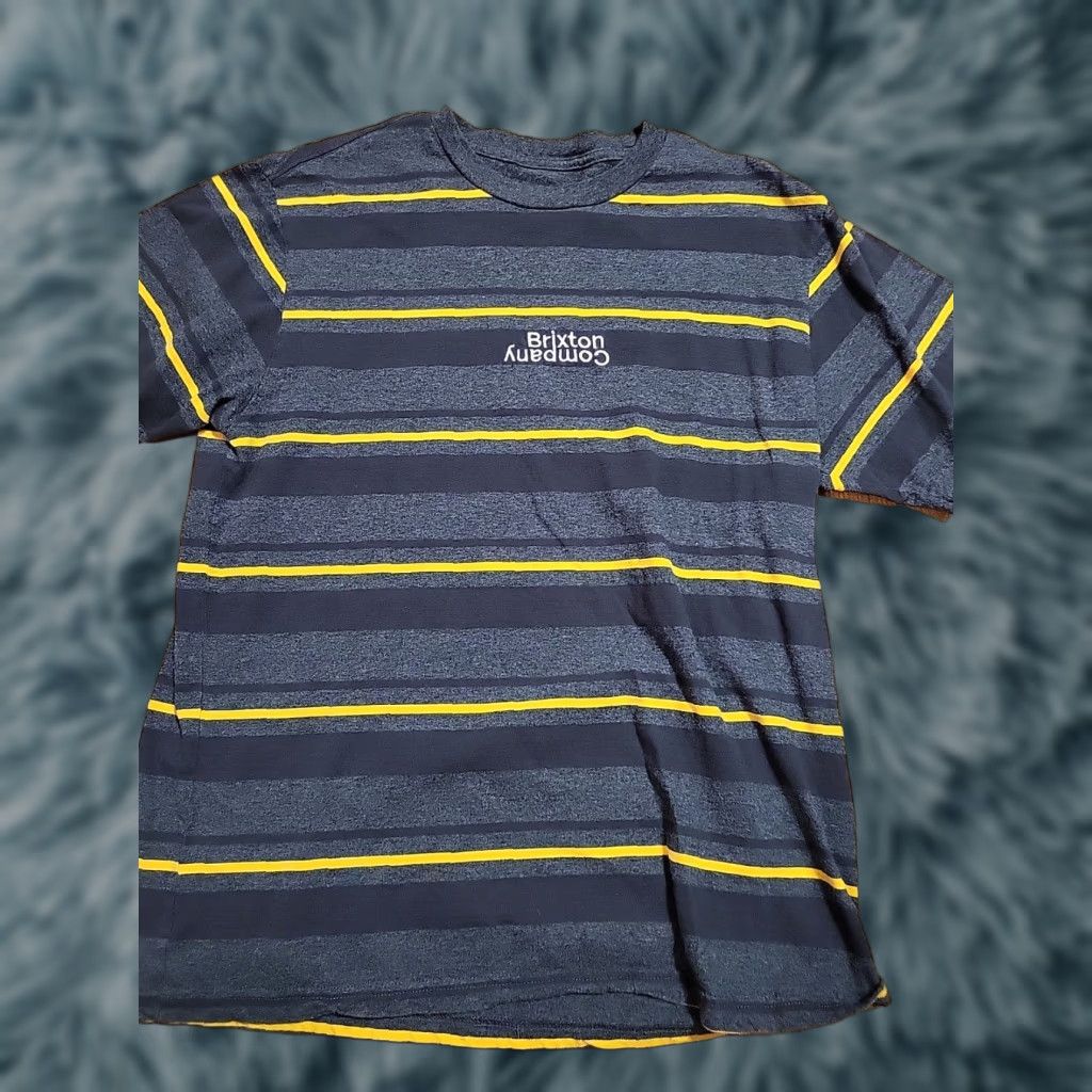 Brixton Brixton T-Shirt Striped Multicolor Cotton Short Sleeve Men L Regular 40" Chest 27" Length Size US L / EU 52-54 / 3 - 1 Thumbnail