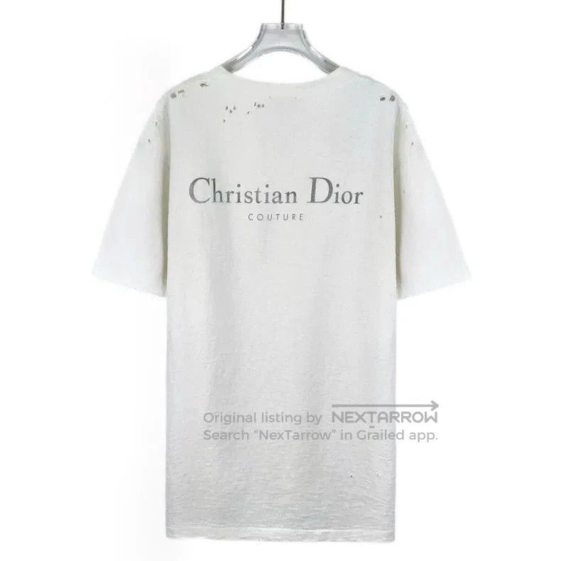 Dior Dior White Distressed Logo Print T. Size US M / EU 48-50 / 2 - 2 Thumbnail