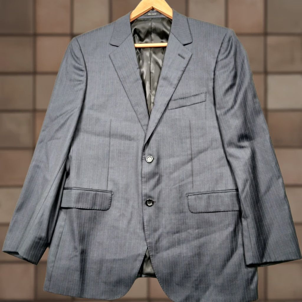 Joseph Joseph Bach Sartoriale Blazer Gray Wool Pinstripe 52R Men Button Notched Lapel Formal Business Size 52R - 1 Thumbnail