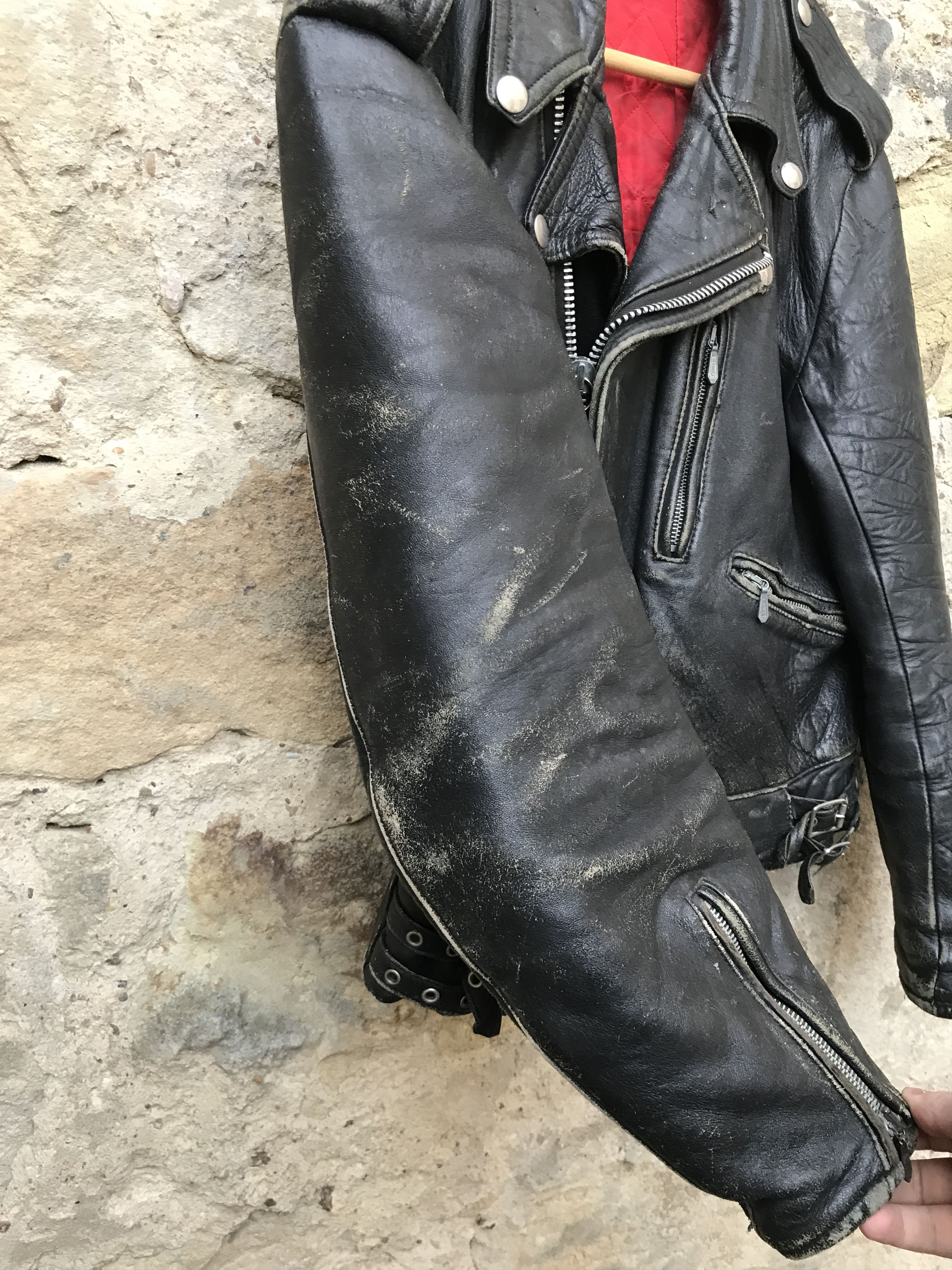 Vintage Amazing Vintage 70s Motorcycle Mascot Leather Biker Jacket Size US M / EU 48-50 / 2 - 2 Thumbnail