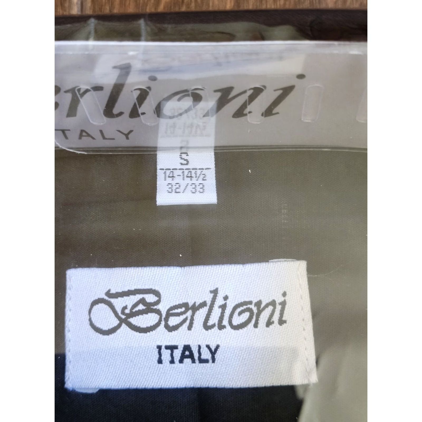 Vintage Berlioni Italy Shirt Mens Black Small Button Dress Shirt NWT Striped? (Note: Original said Solid) Size 36R - 6 Thumbnail