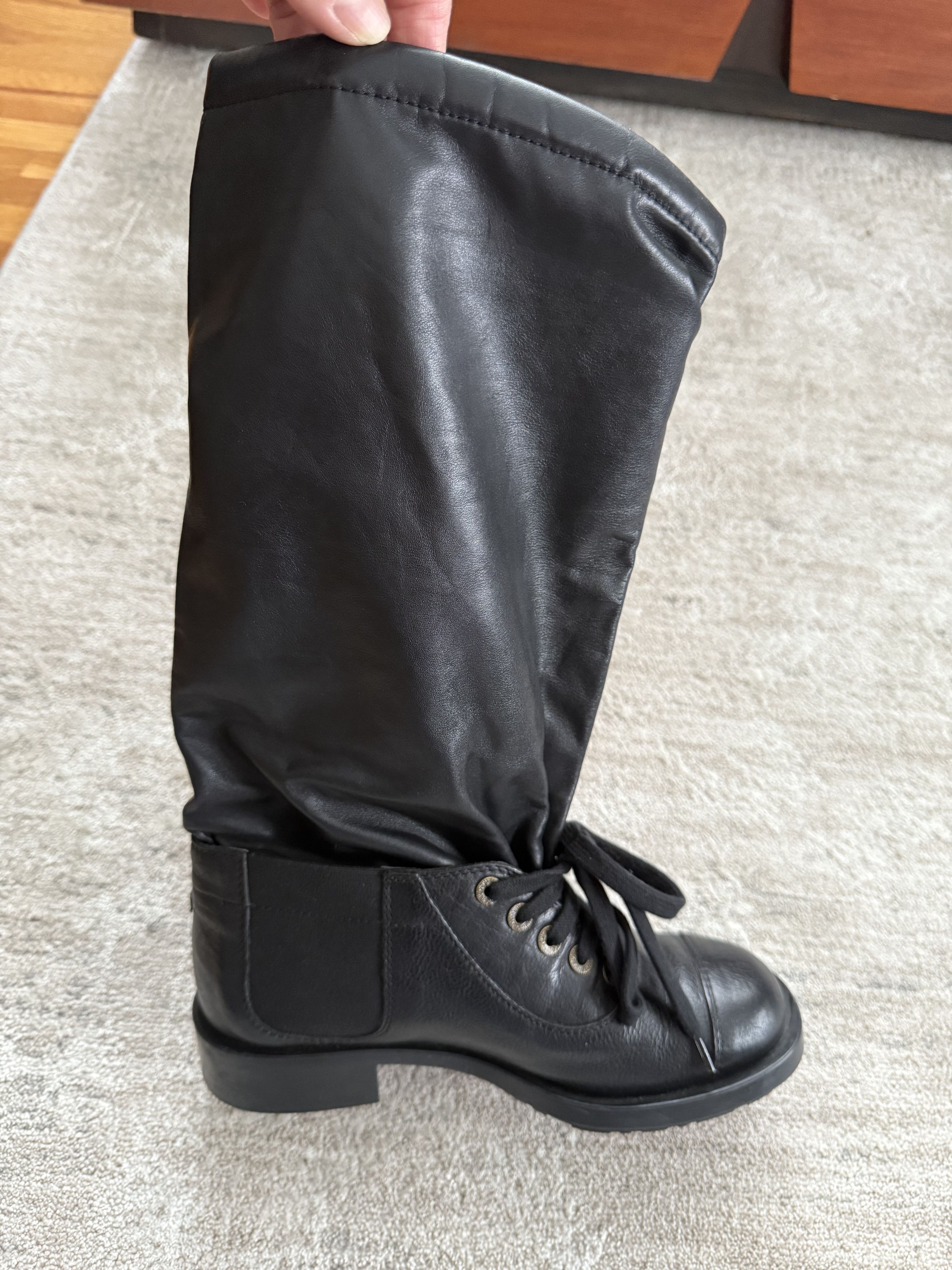 Chanel Chanel Grunge Black Lether Boots Size US 7 / IT 37 - 1 Thumbnail