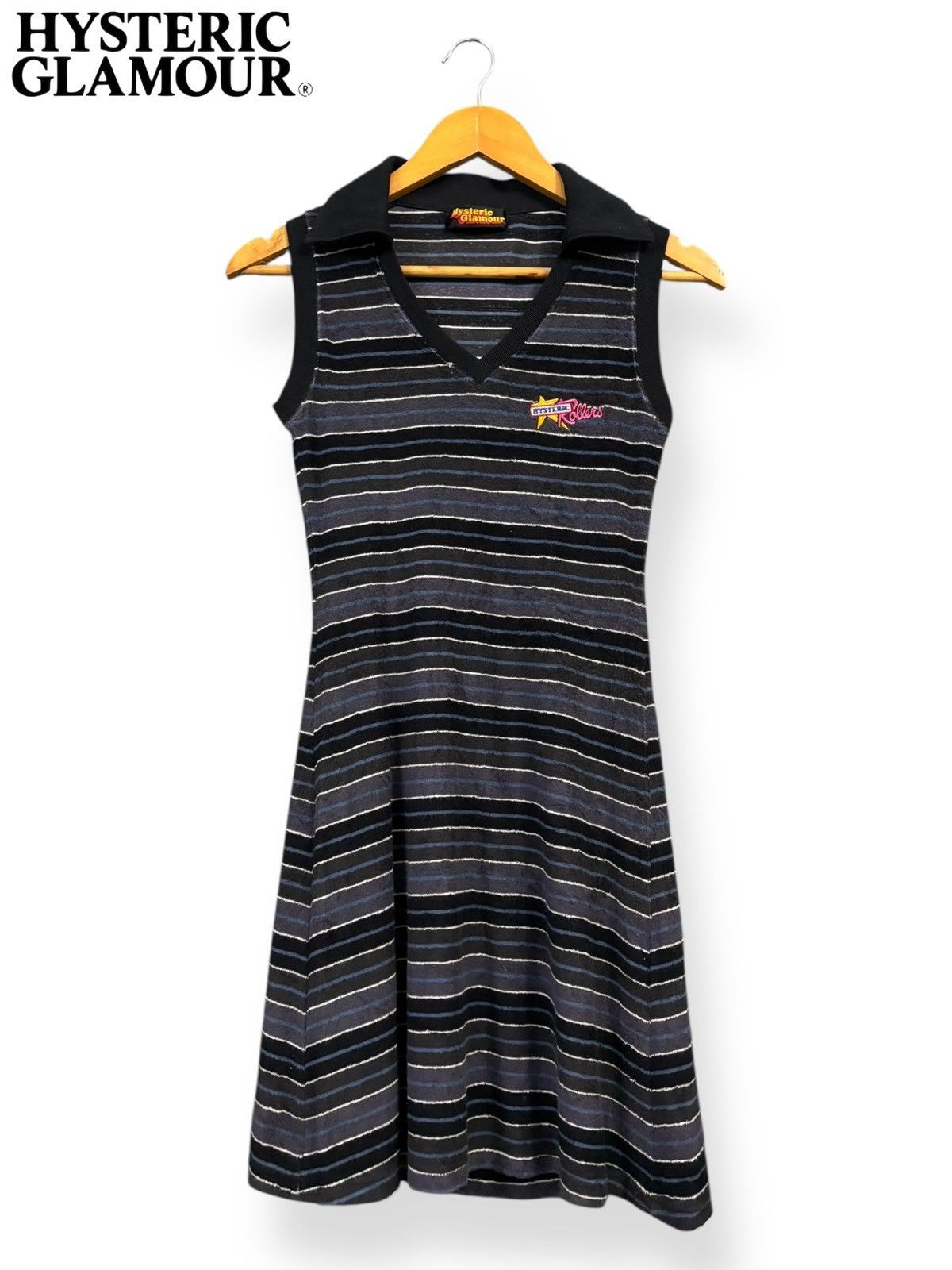 Hysteric Glamour Vintage 2000s Hysterc Glamour Striped Mini Dress Retro-style Size ONE SIZE - 1 Thumbnail