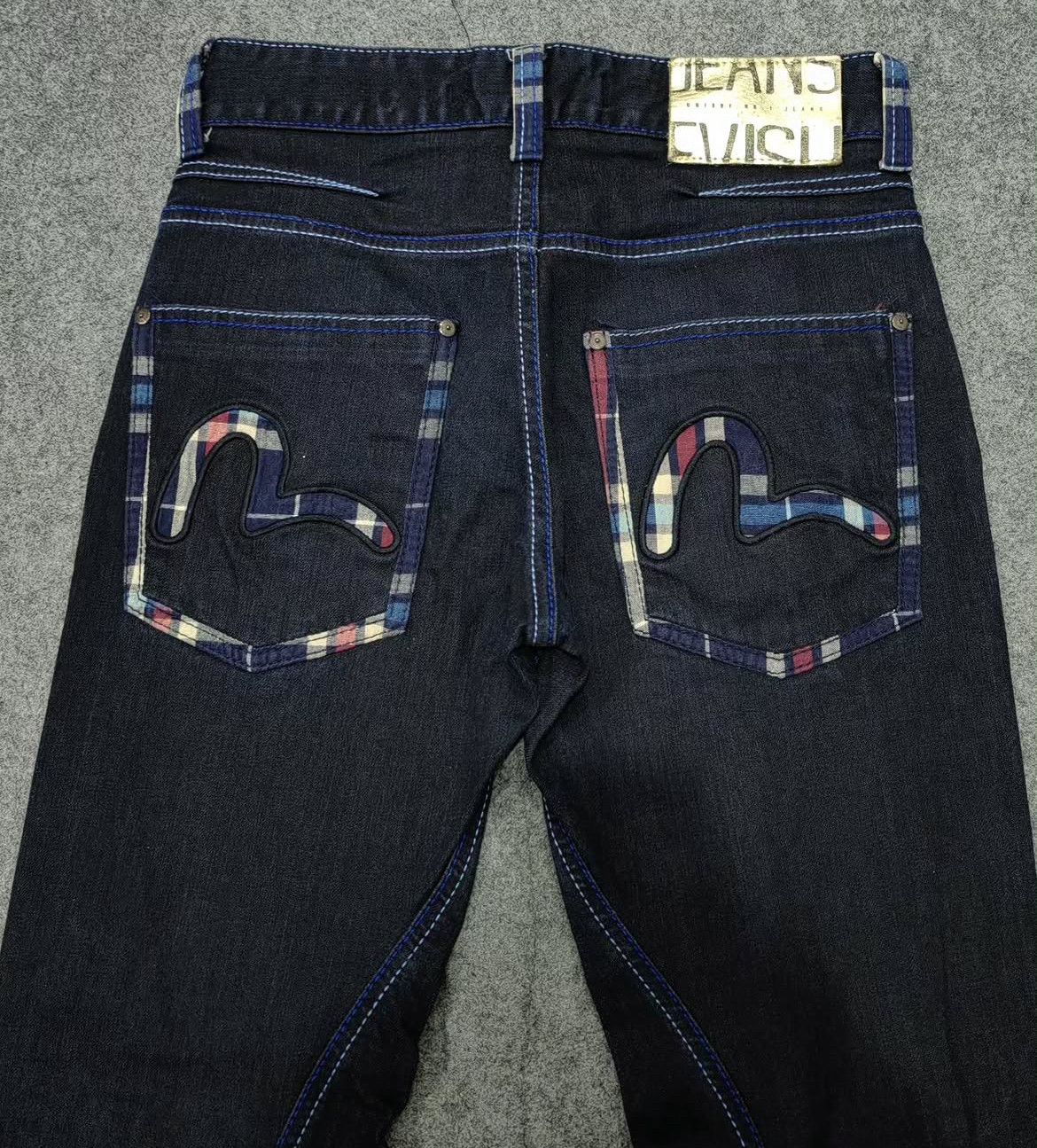 Japanese Brand 2000s Evisu Selvedge Plaid Jeans y2k Lgb Ifsix Size US 28 / EU 44 - 4 Thumbnail