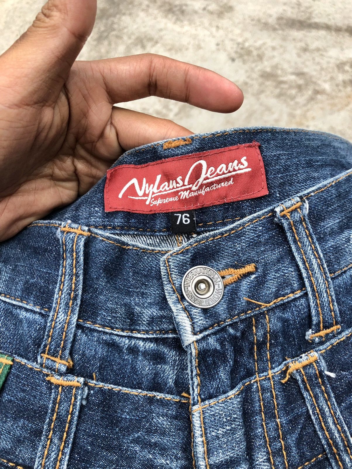 Japanese Brand ELECTRIC WASH DOUBLE WAIST BY NYLAUS JEANS Size US 29 - 4 Thumbnail