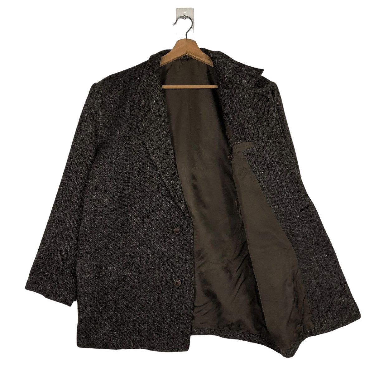 Issey Miyake 🔥VINTAGE ISSEY MIYAKE MEN WOOL HERRINGBONE DOUBLE BREAST Size US S / EU 44-46 / 1 - 13 Thumbnail