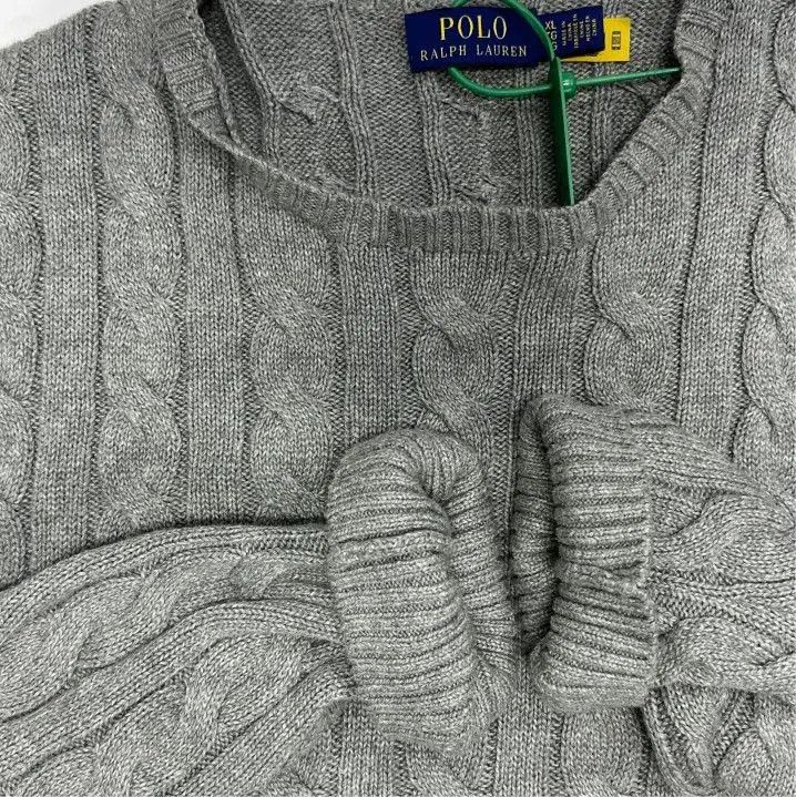 Polo Ralph Lauren Polo Ralph Lauren Men's Gray Cable Knit Sweater. Size US XL / EU 56 / 4 - 7 Thumbnail