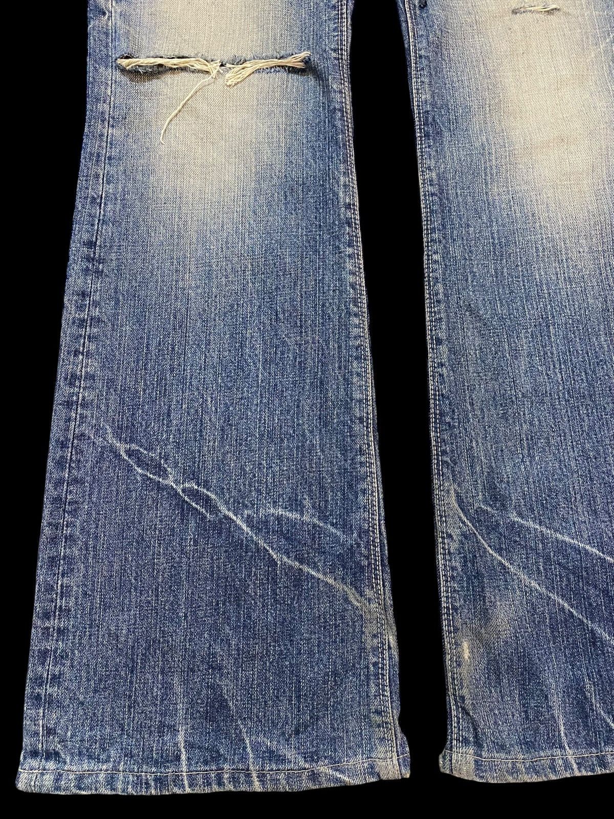 If Six Was Nine Blue Way Made in Nippon Mud Wash Distressed Flare Jeans Size US 30 / EU 46 - 7 Thumbnail